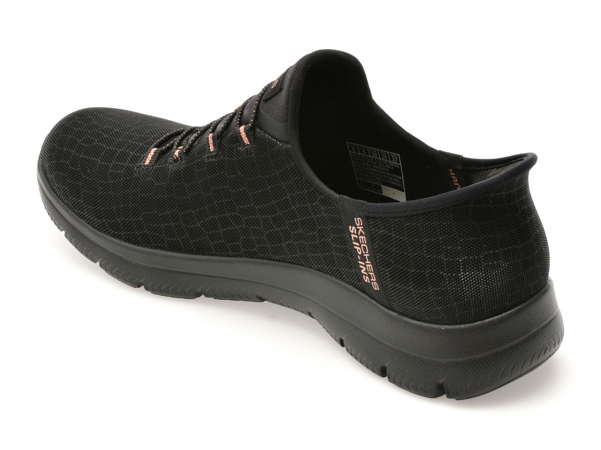 Pantofi sport SKECHERS negri, SUMMITS, din material textil