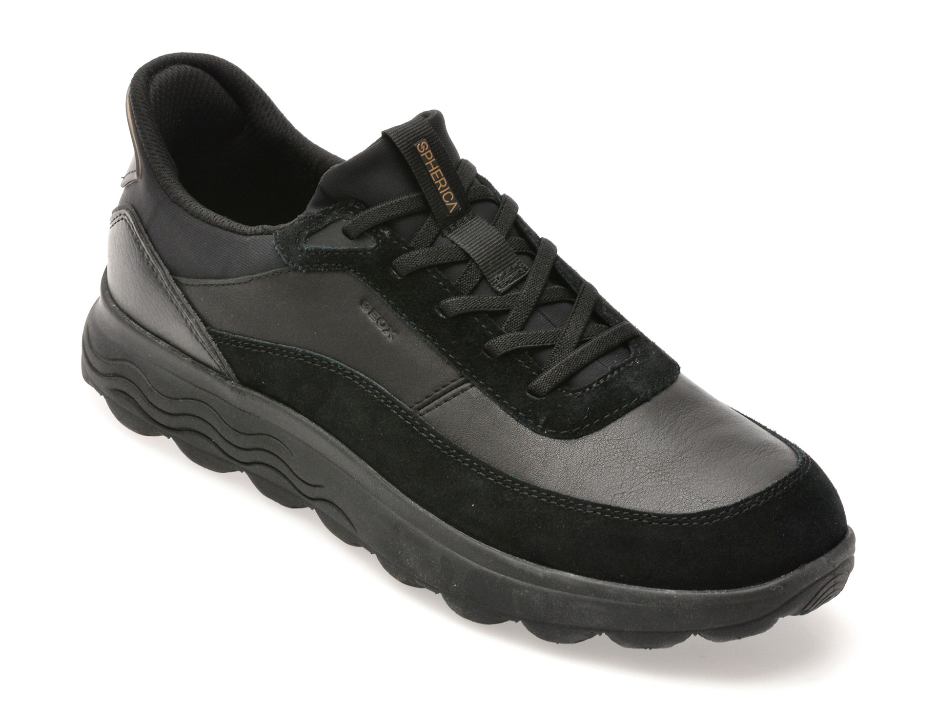 Pantofi sport GEOX negri, U56MPA, din piele naturala