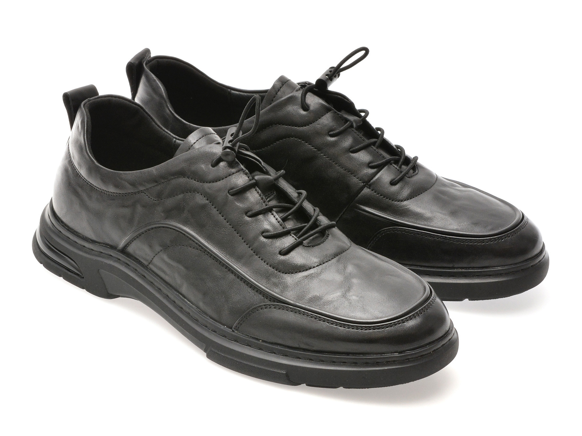 Pantofi OTTER negri, 37361, din piele naturala