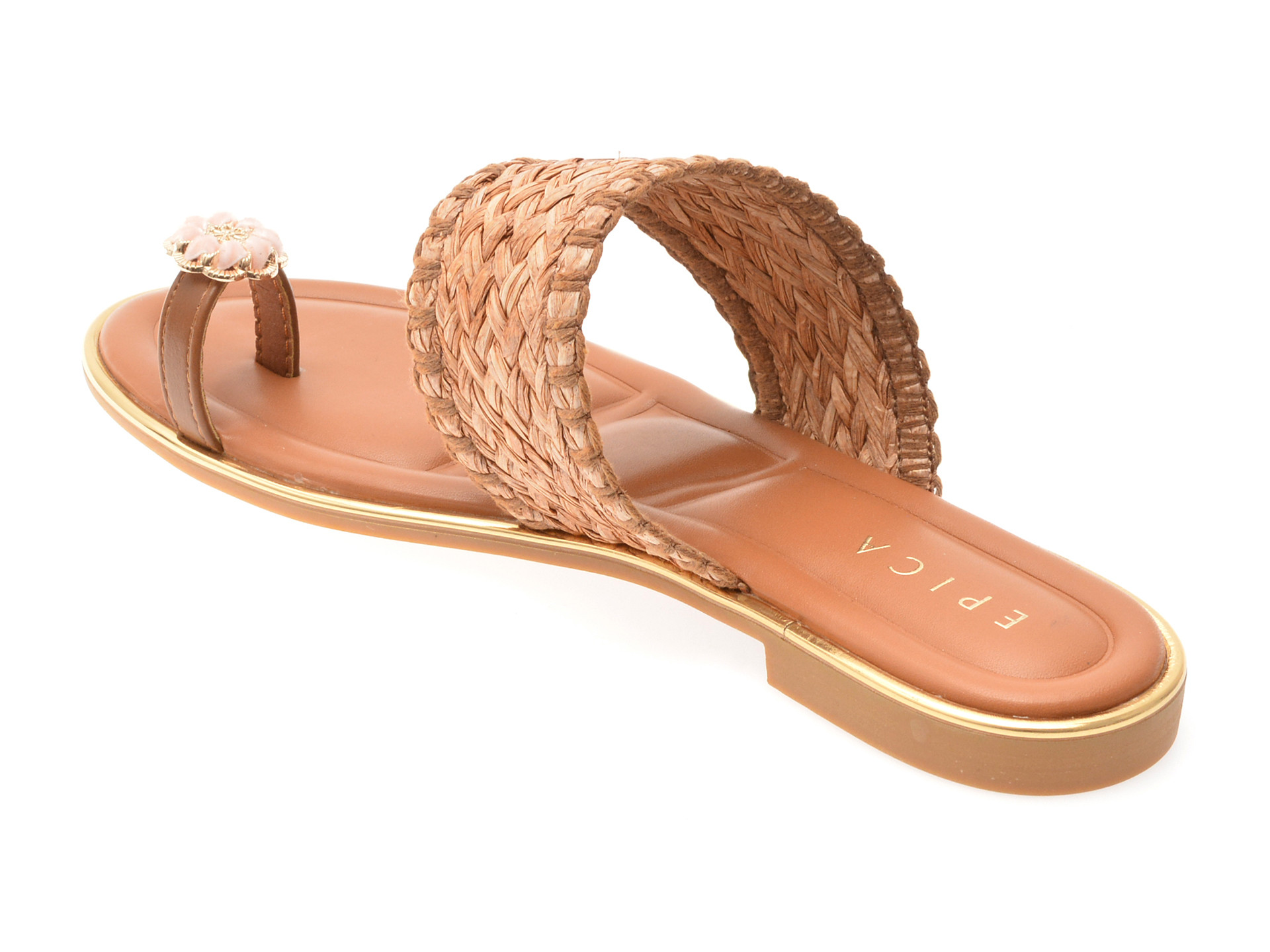 Papuci EPICA maro, 82959, din material textil