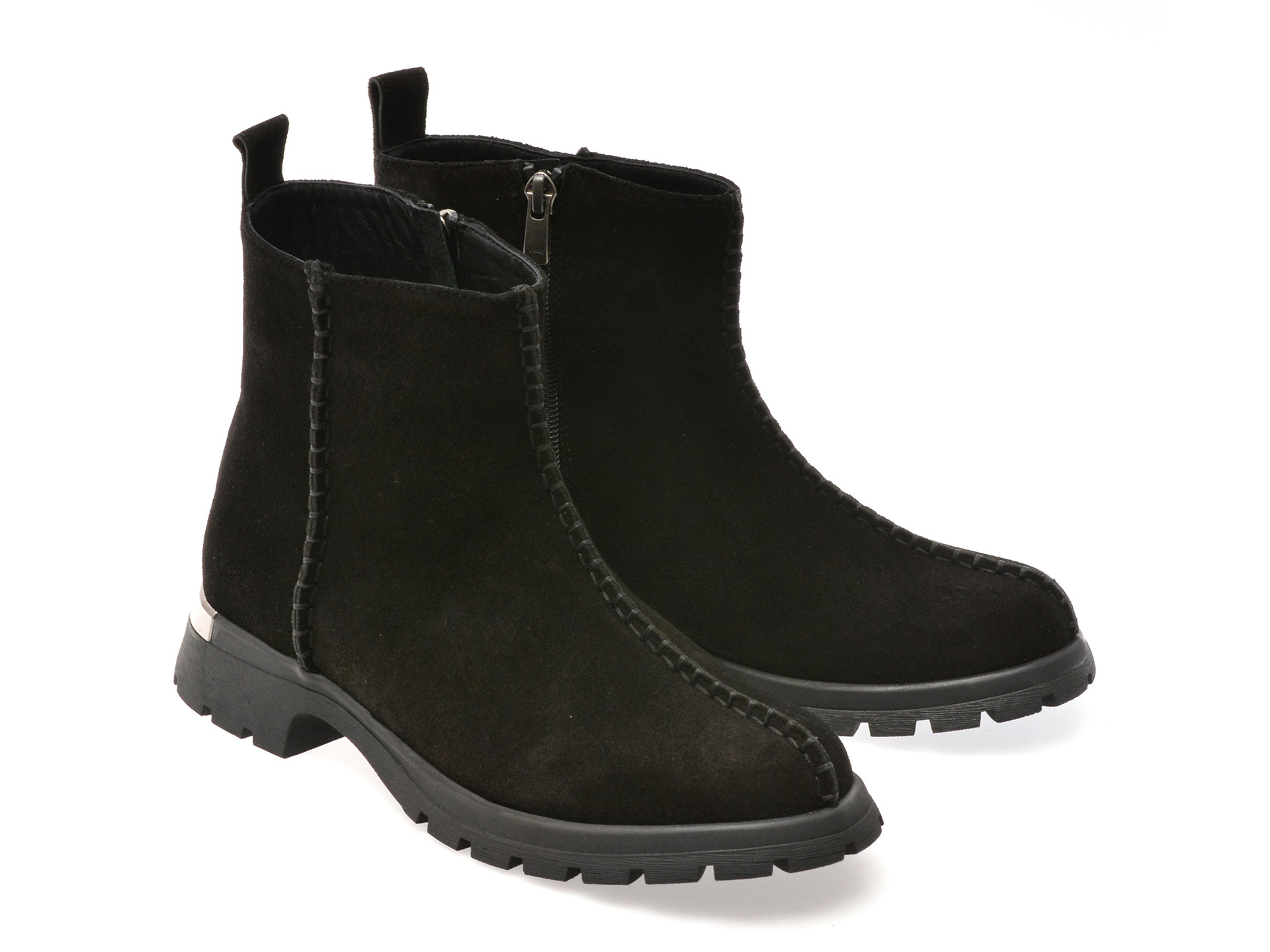 Ghete IMAGE negre, 208300, din piele intoarsa