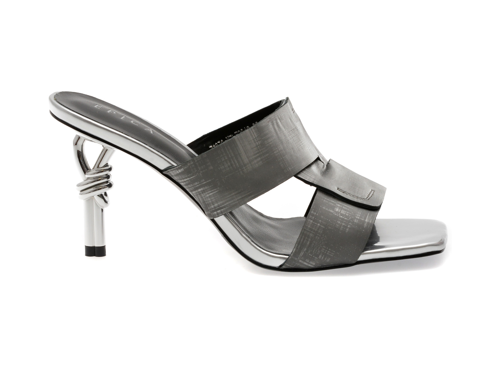 Papuci EPICA gri, 71872M7, din piele naturala