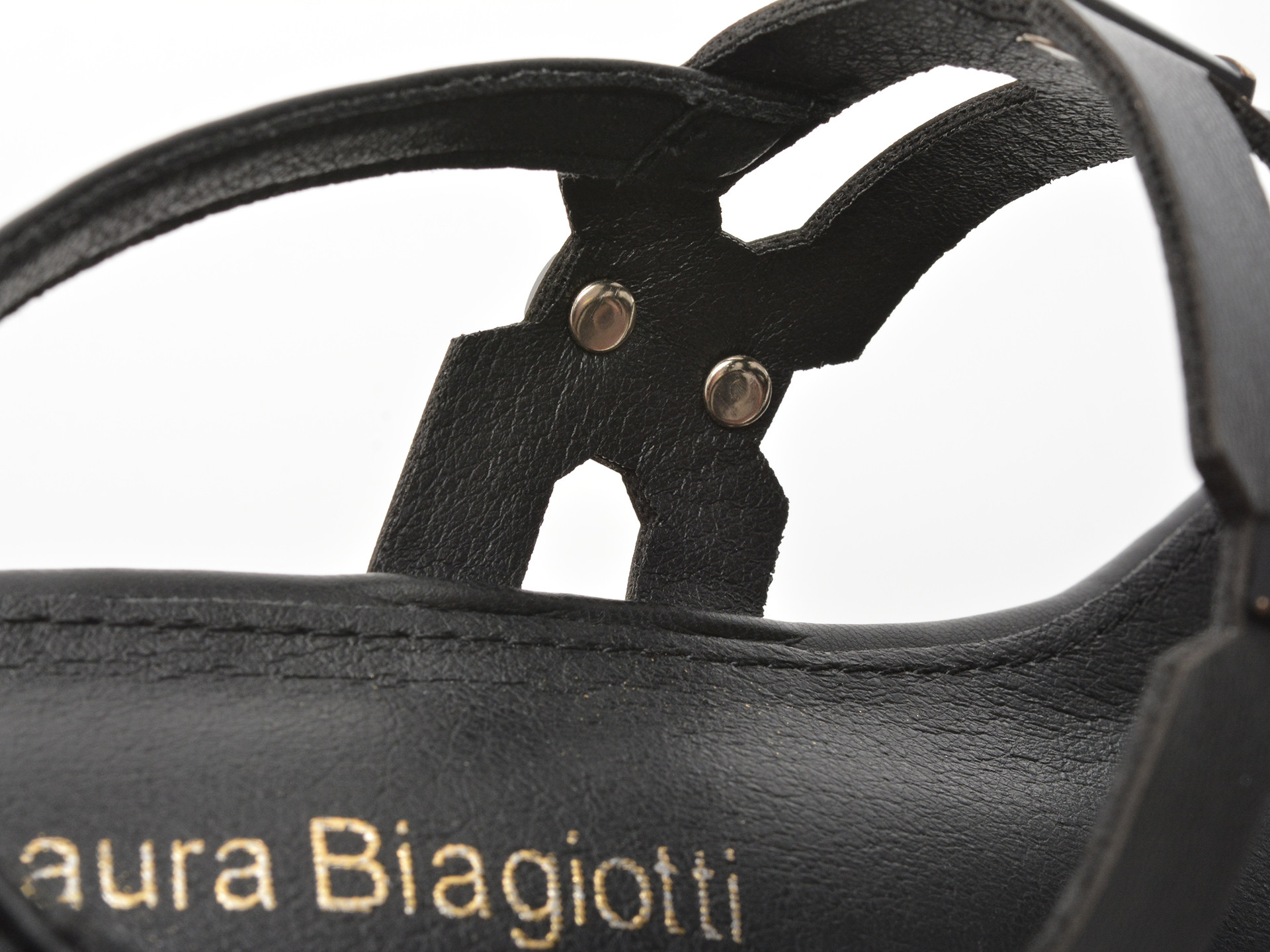 Sandale LAURA BIAGIOTTI negre, 9104, din piele ecologica