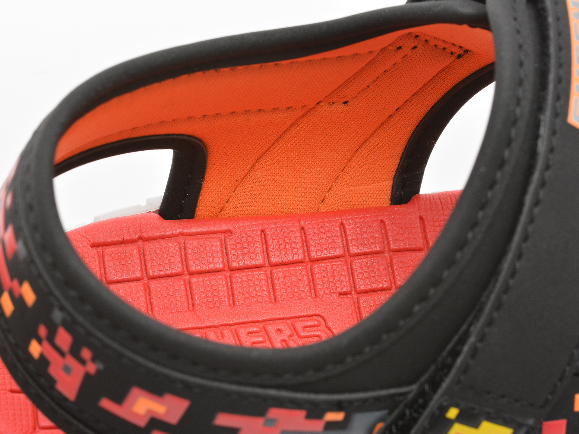 Sandale SKECHERS negre, MEGA-SPLASH 4K, din piele ecologica