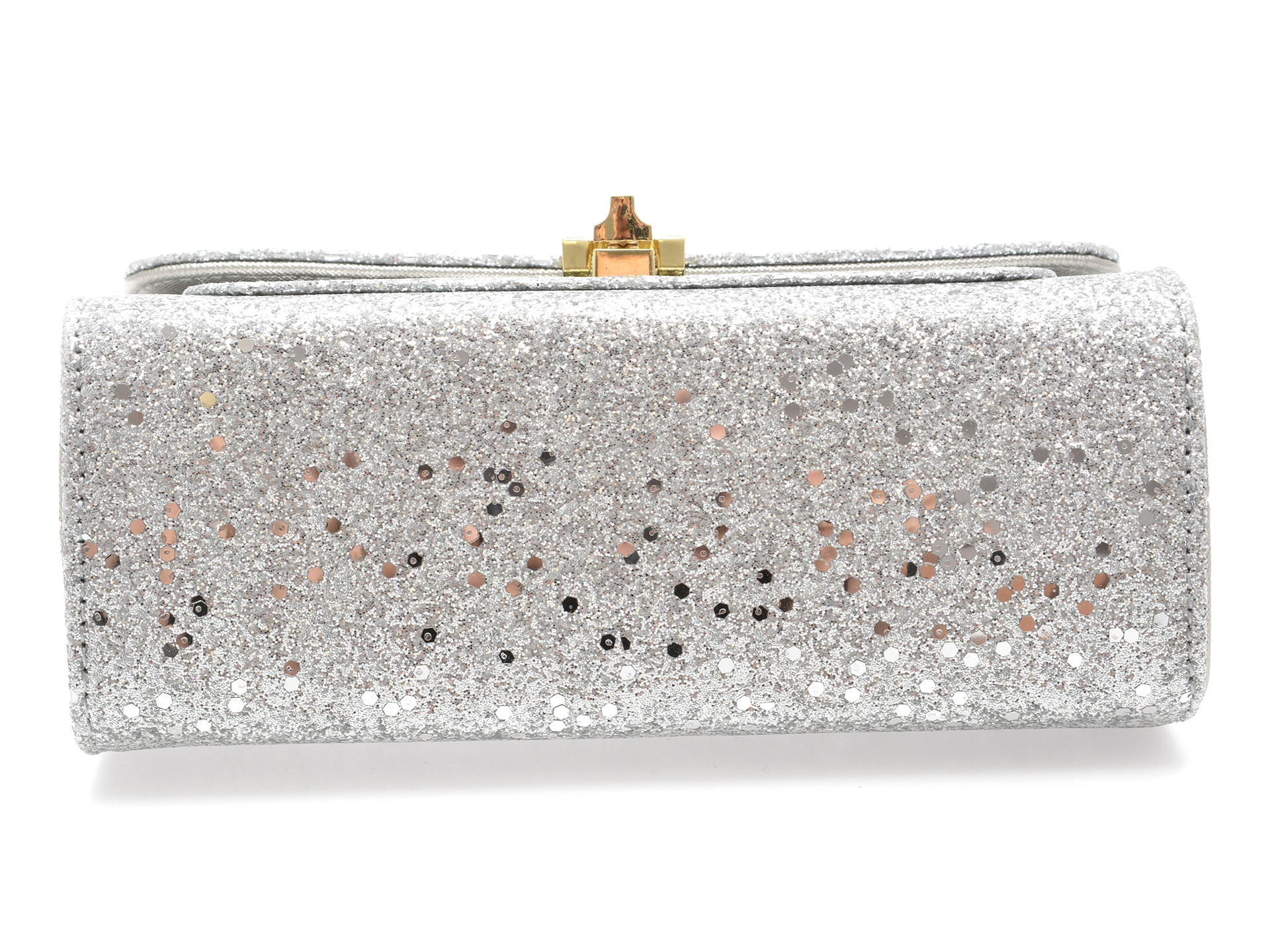 Geanta EPICA argintie, 9271, din piele ecologica