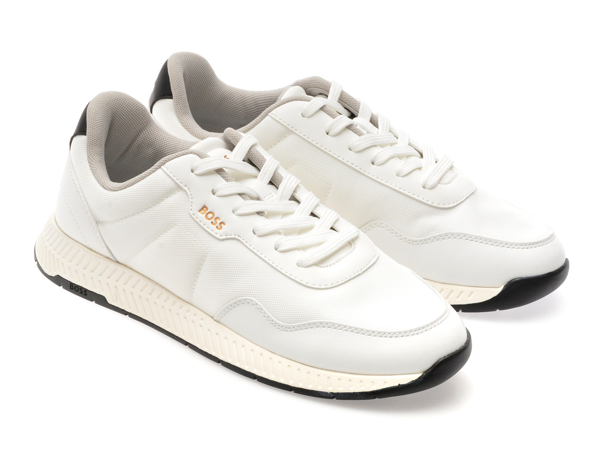 Pantofi sport BOSS albi, 6481, din material textil
