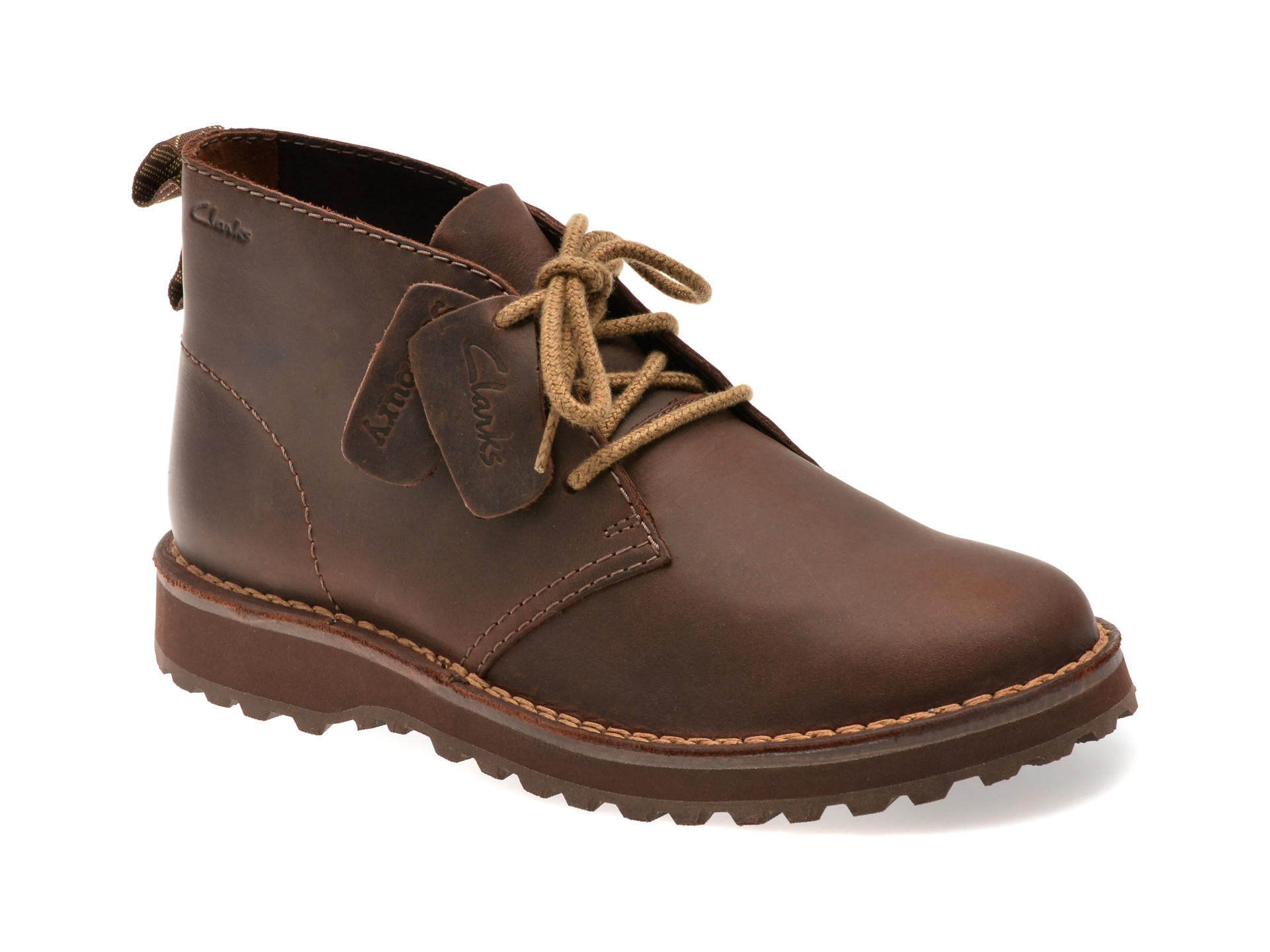 Ghete CLARKS maro, SOLSBURY DB, din piele naturala