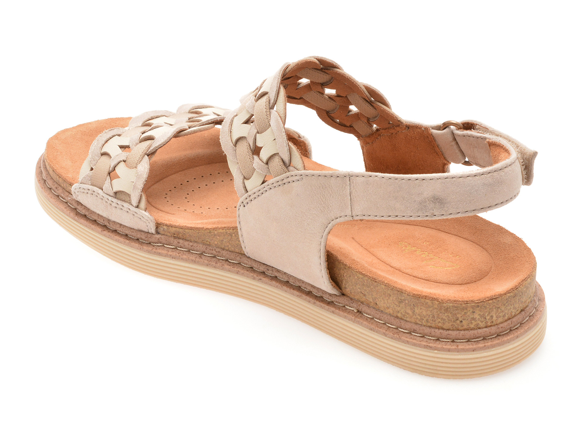Sandale CLARKS argintii, ARWELL GLIDE, din piele naturala