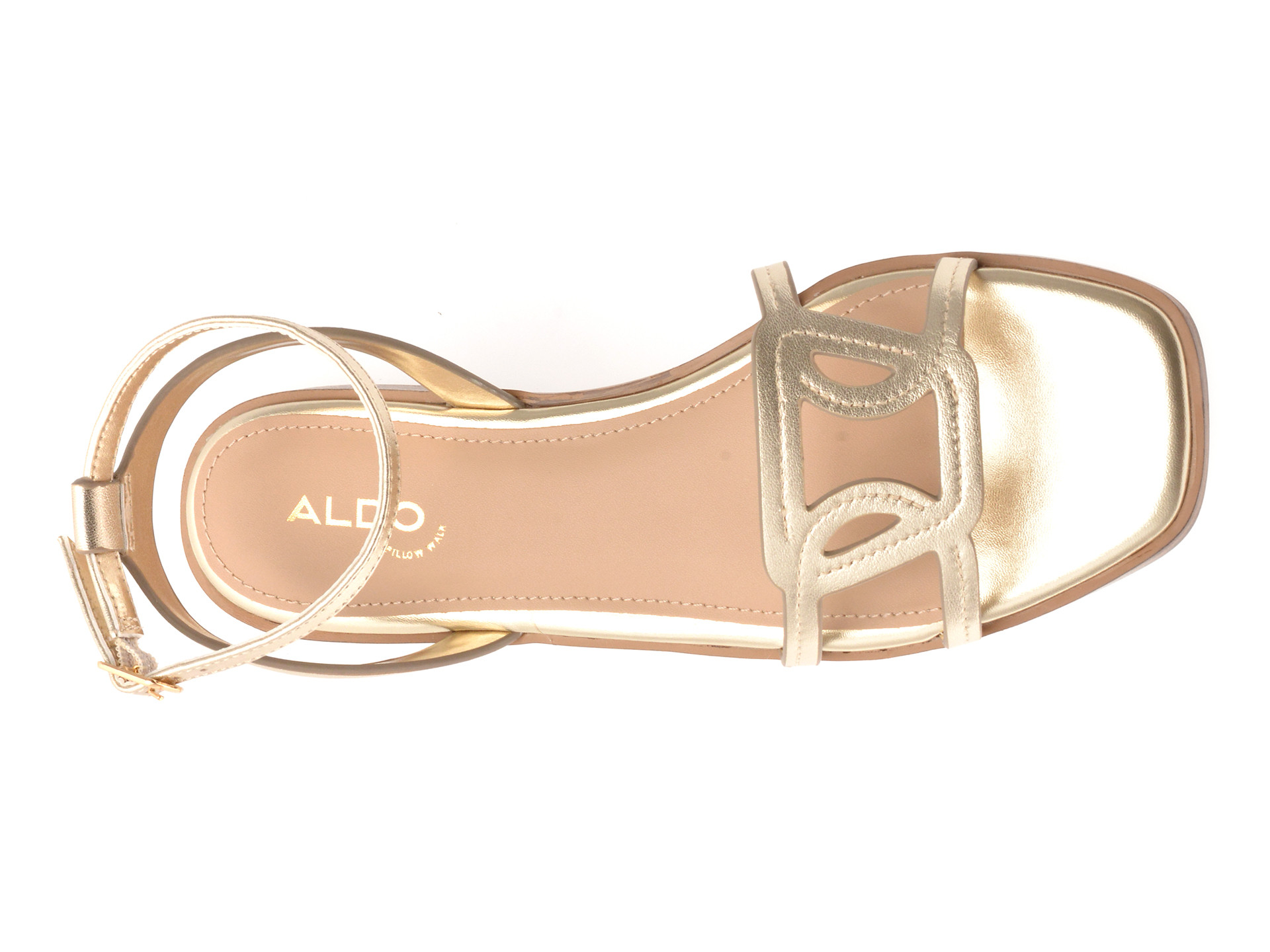 Sandale ALDO aurii, GREENGROVE 710, din piele naturala