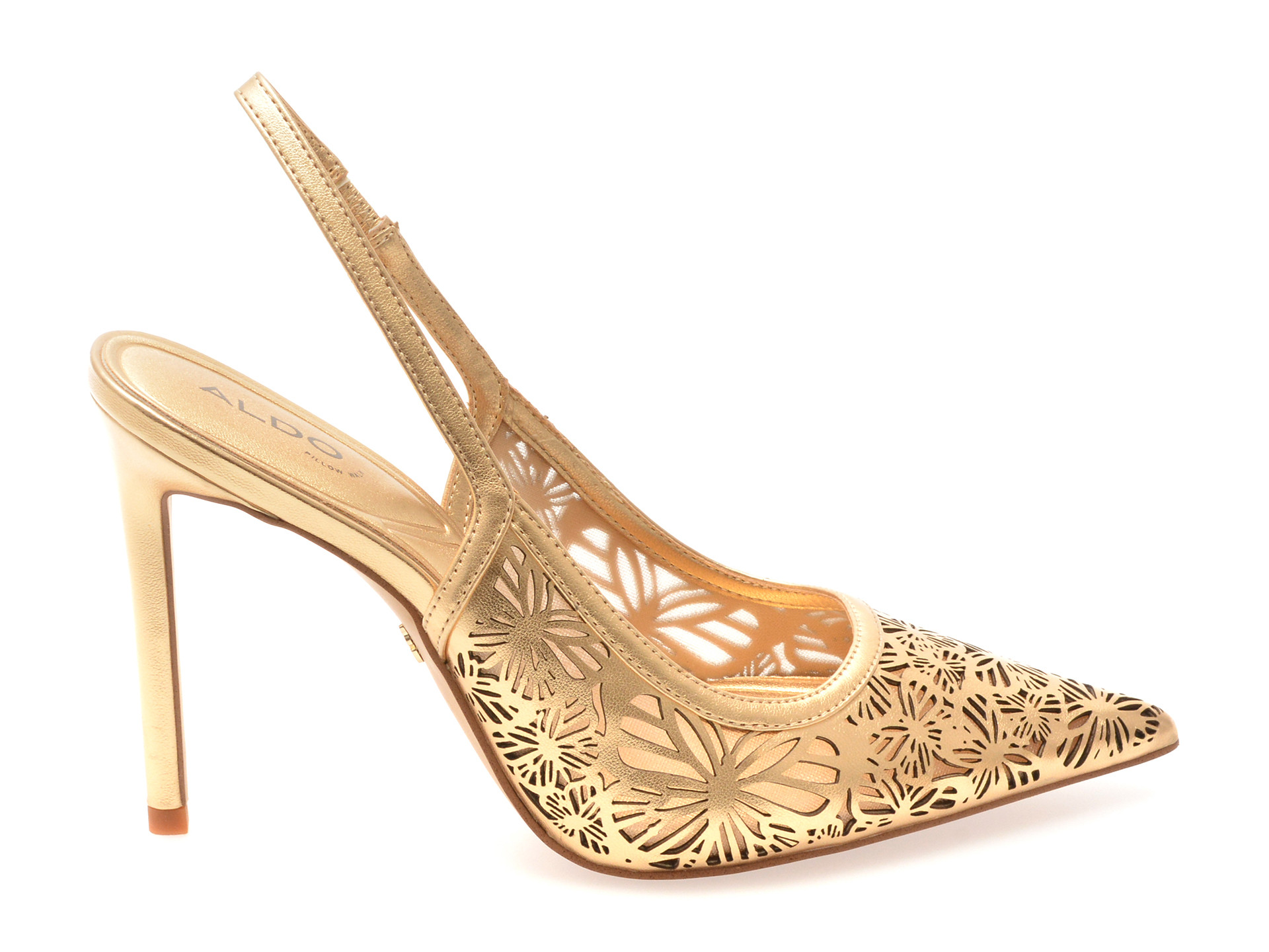 Pantofi eleganti ALDO aurii, MARCIANA 711, din piele ecologica