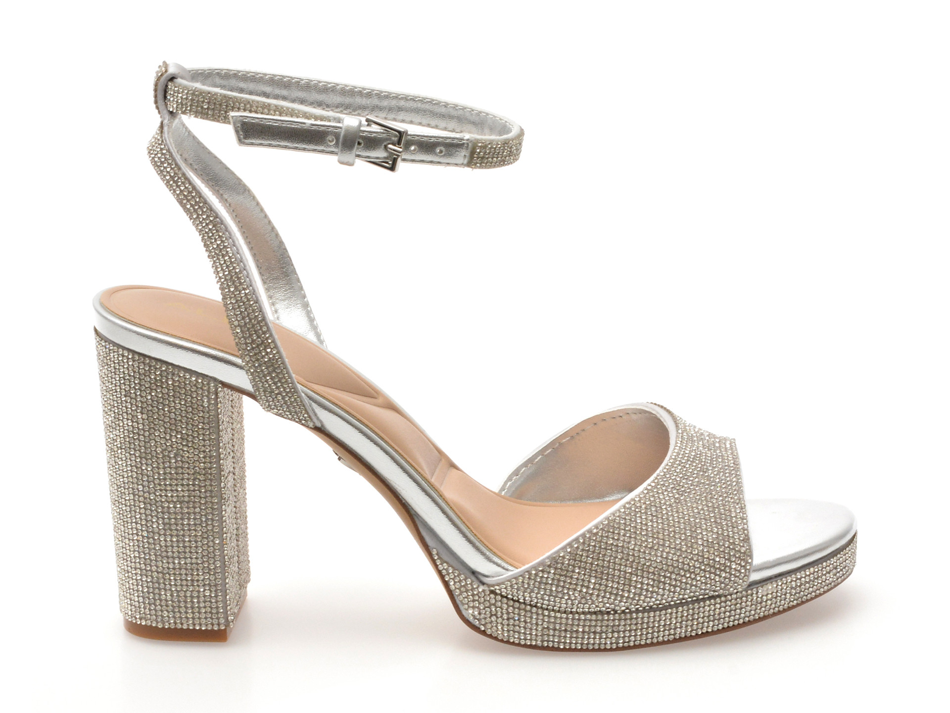 Sandale elegante aldo argintii alluring 040 din piele ecologica