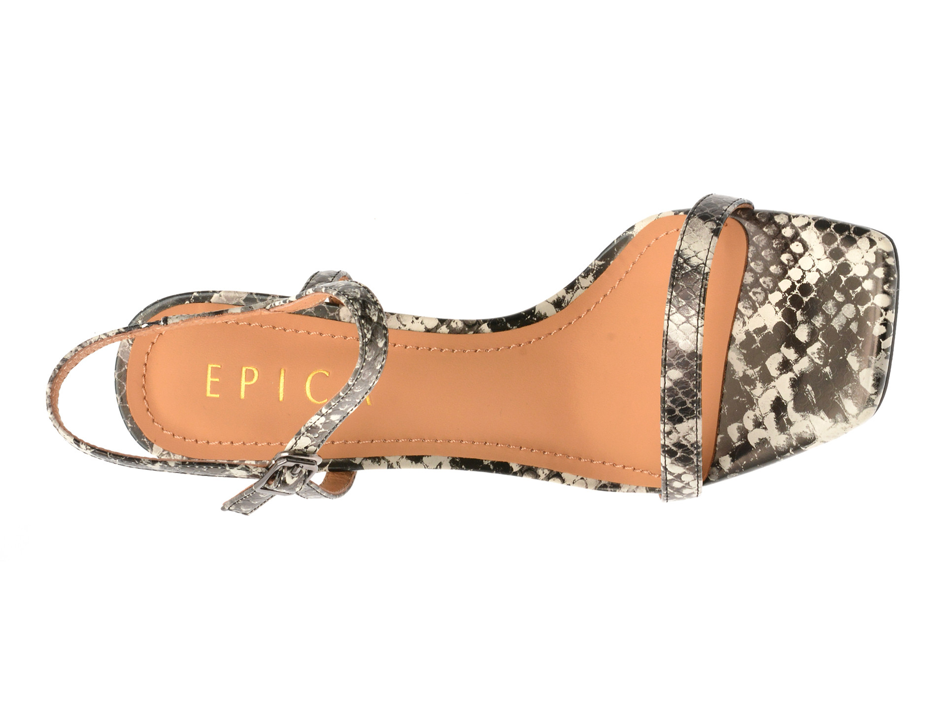 Sandale elegante EPICA gri, E302, din piele naturala