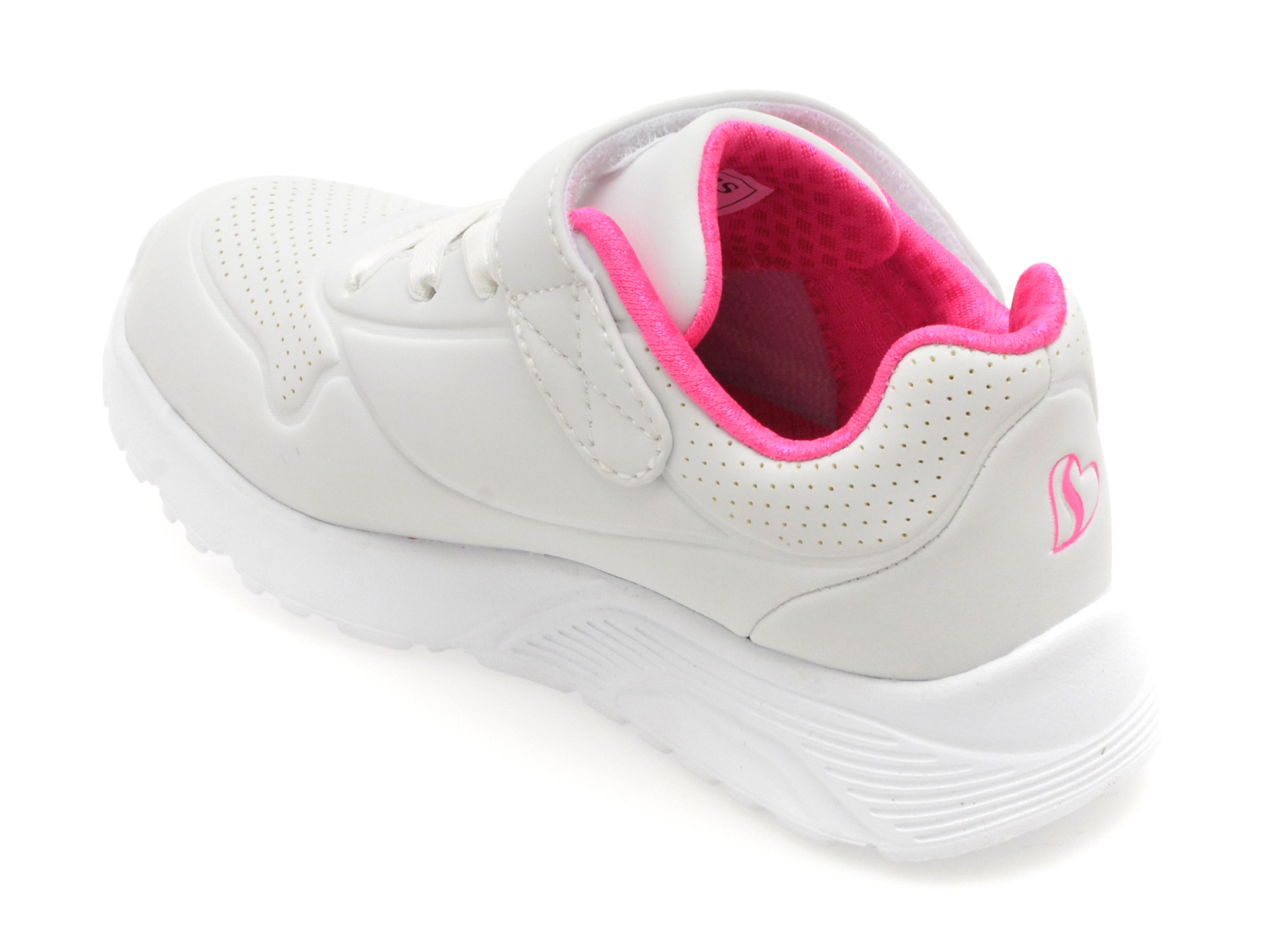 Pantofi sport SKECHERS albi, UNO LITE, din piele ecologica