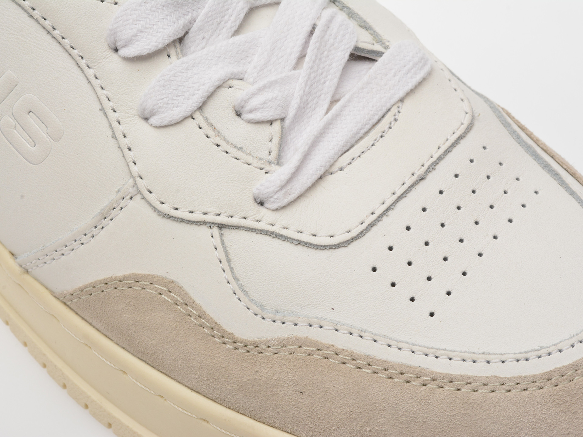 Pantofi sport 4US albi, ARON 100, din piele naturala