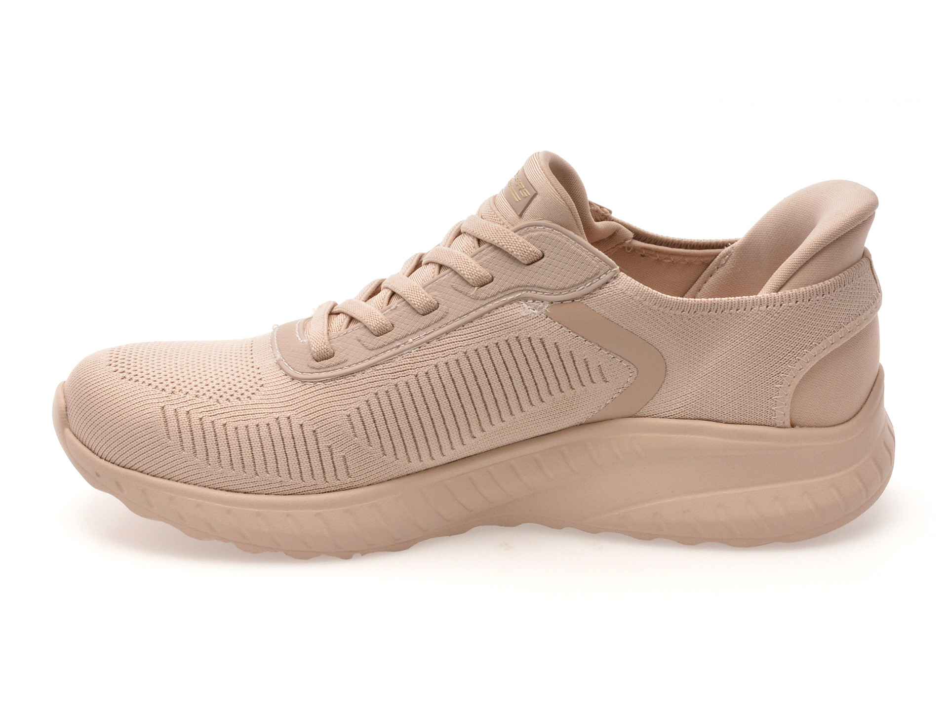 Pantofi sport SKECHERS nude, BOBS SQUAD CHAOS, din material textil