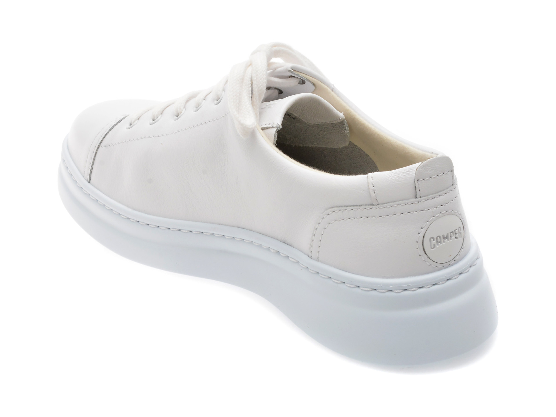 Pantofi sport CAMPER albi, RUNNER, din piele naturala