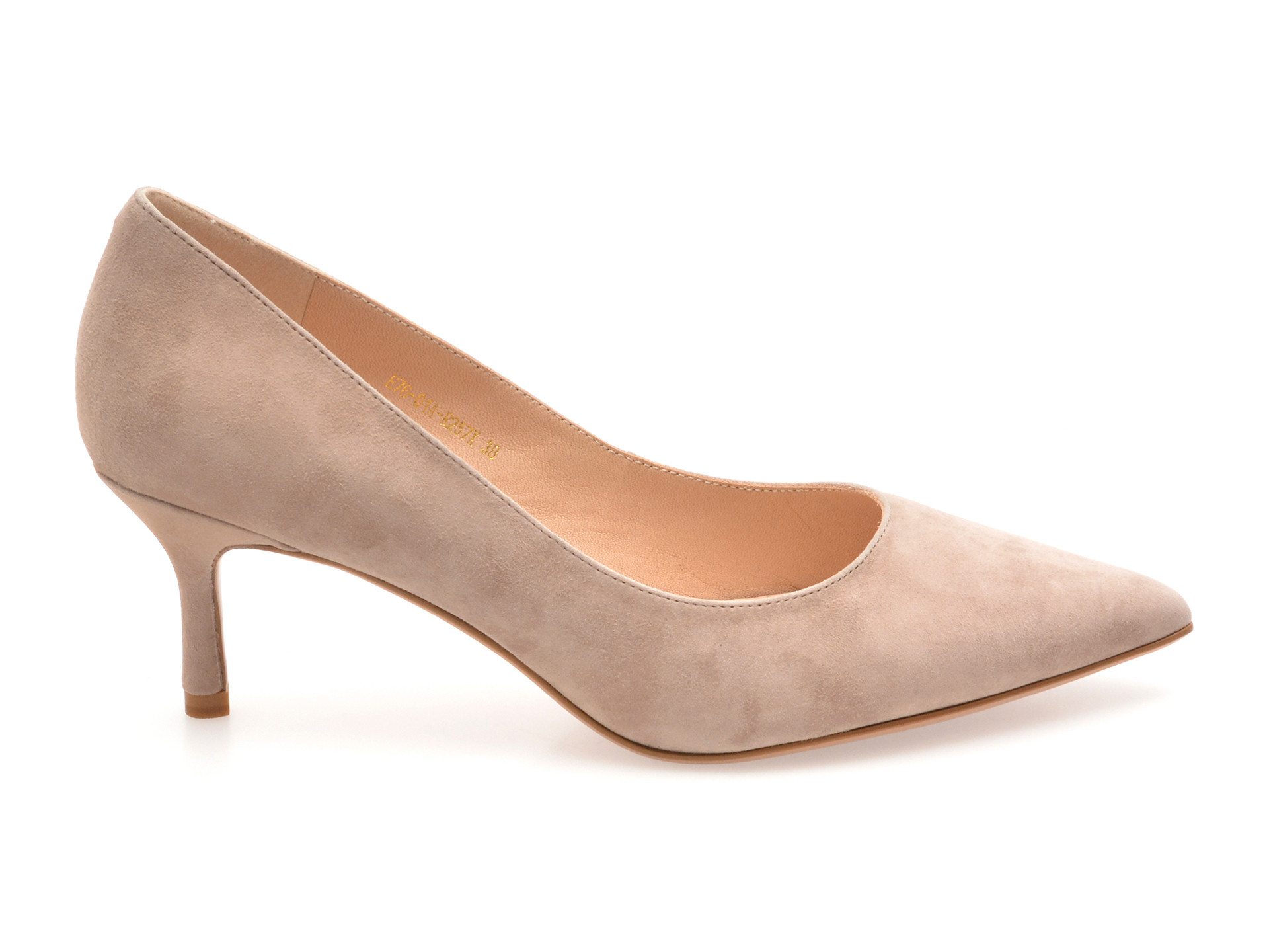 Pantofi eleganti EPICA gri, E76, din piele intoarsa