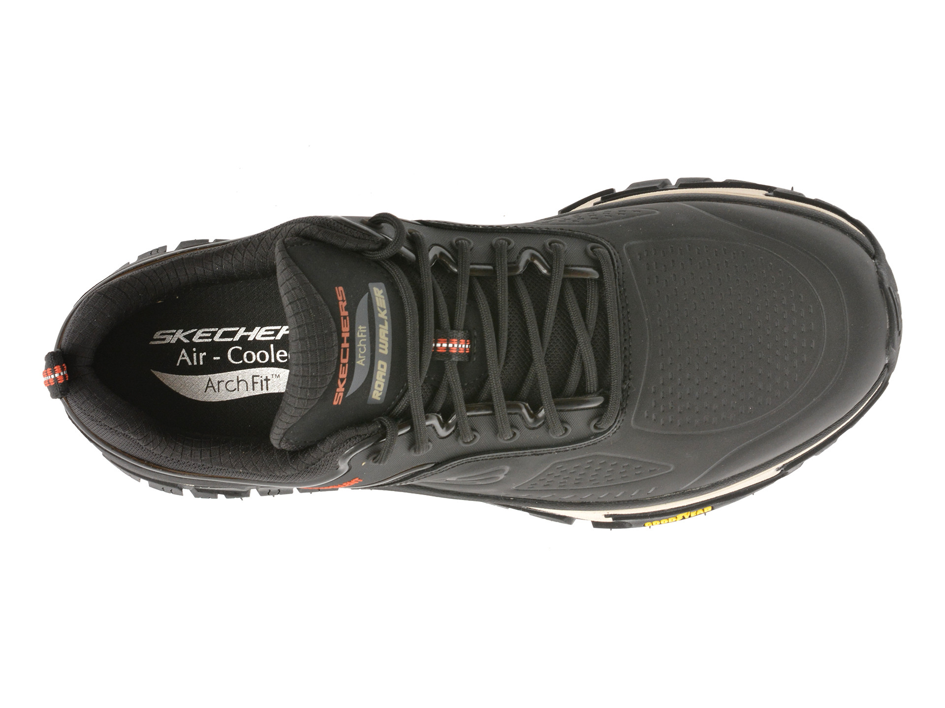Pantofi sport SKECHERS negri, ARCH FIT ROAD WALKER, din piele ecologica