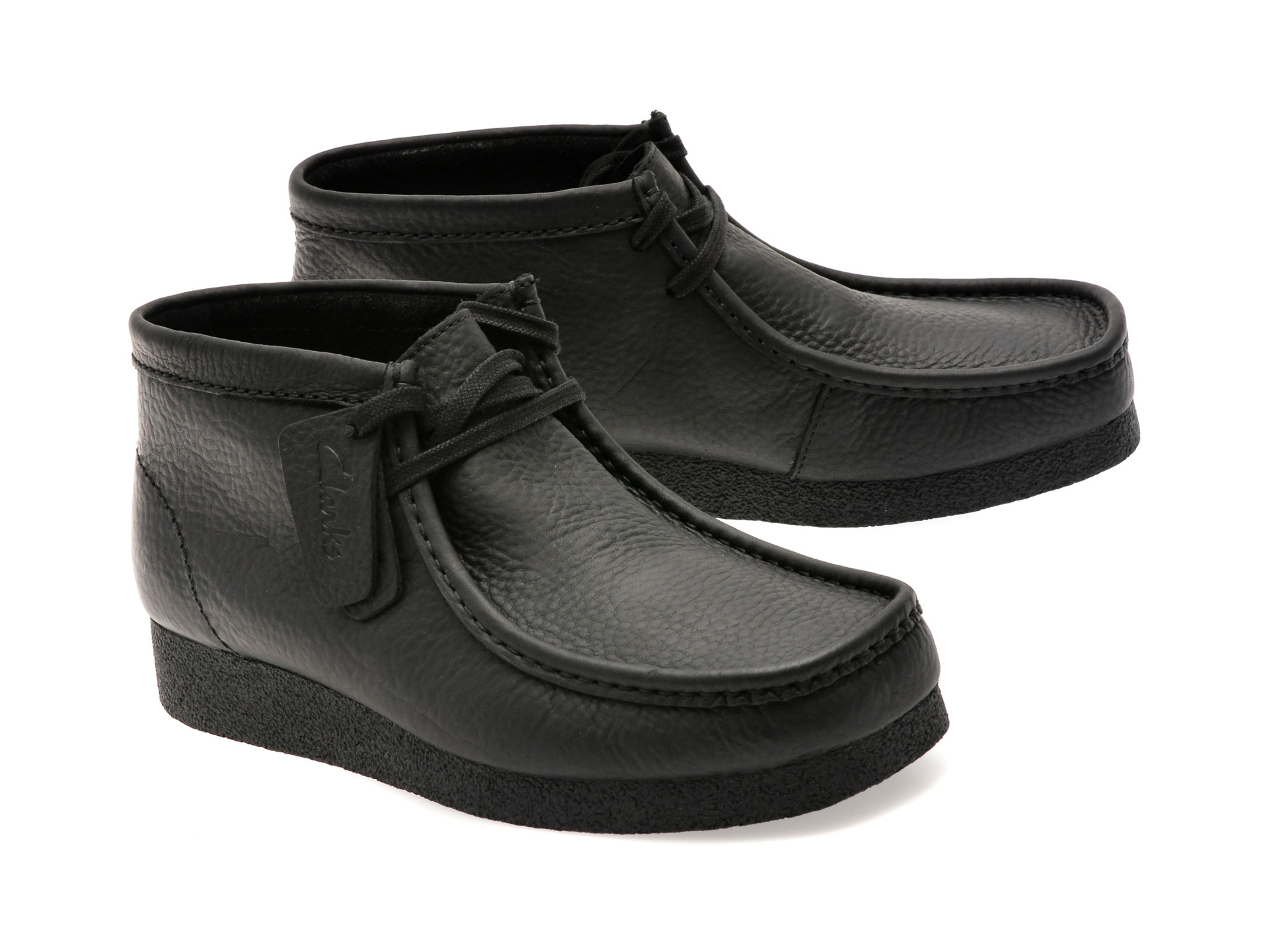 Ghete CLARKS negre, WALLABEE EVO BT, din piele naturala