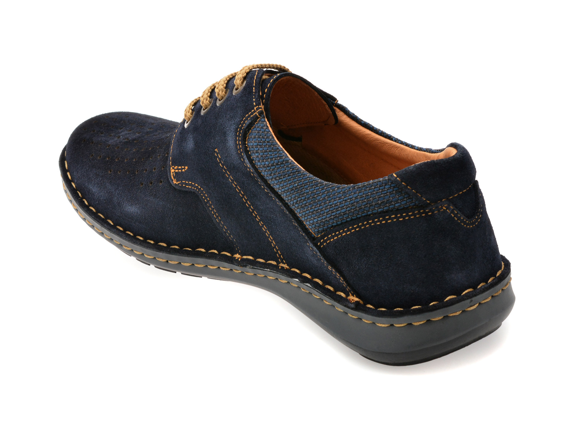 Pantofi OTTER bleumarin, 9560, din piele intoarsa