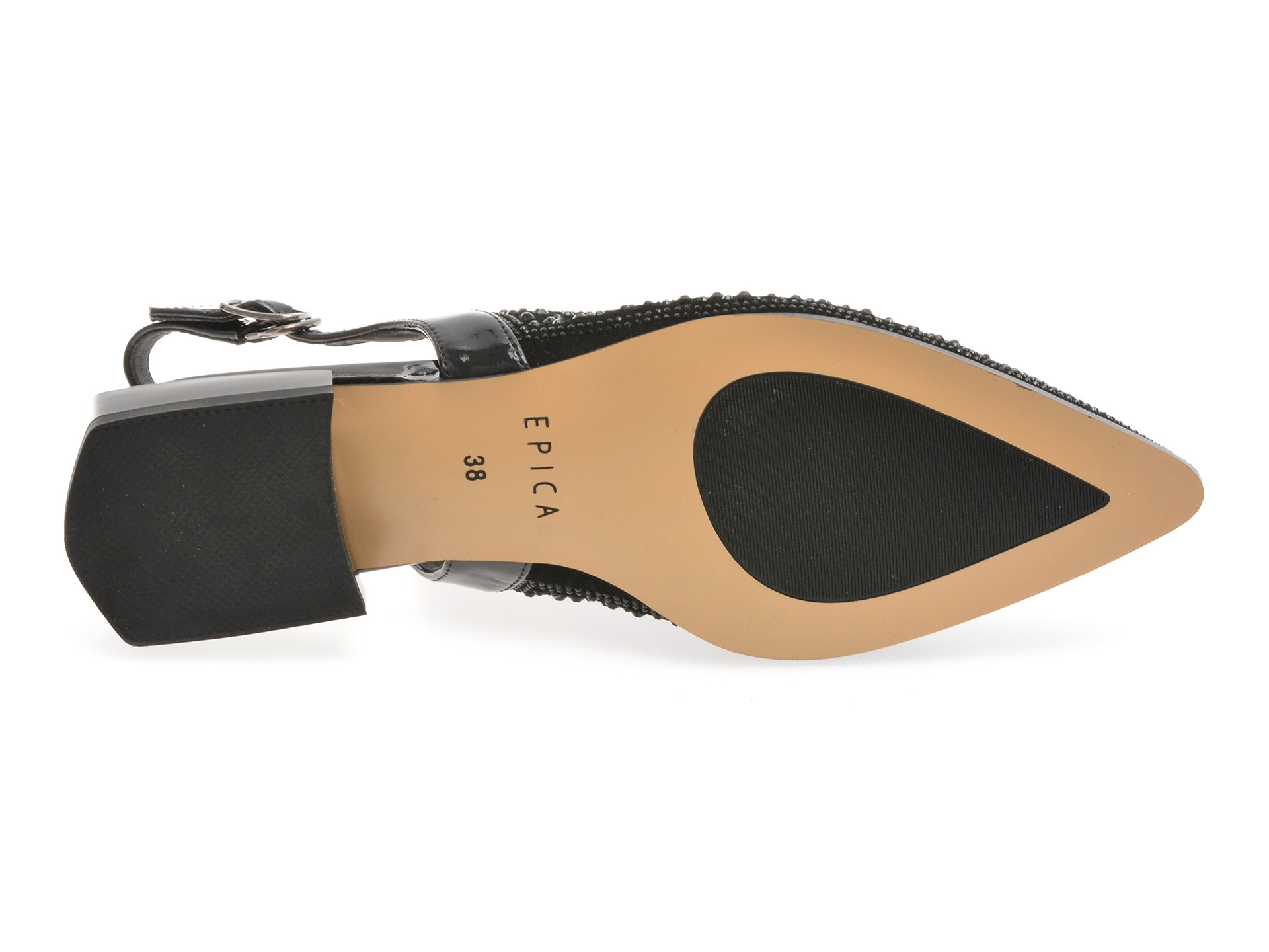 Pantofi EPICA negri, EB322, din piele intoarsa