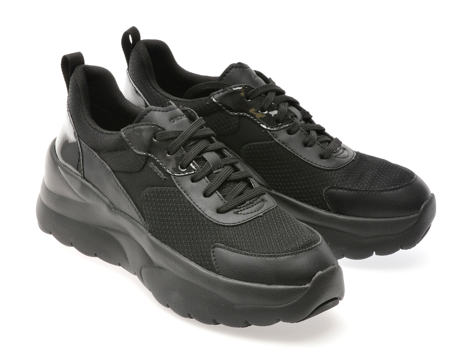 Pantofi sport GEOX negri, D551FD, din material textil