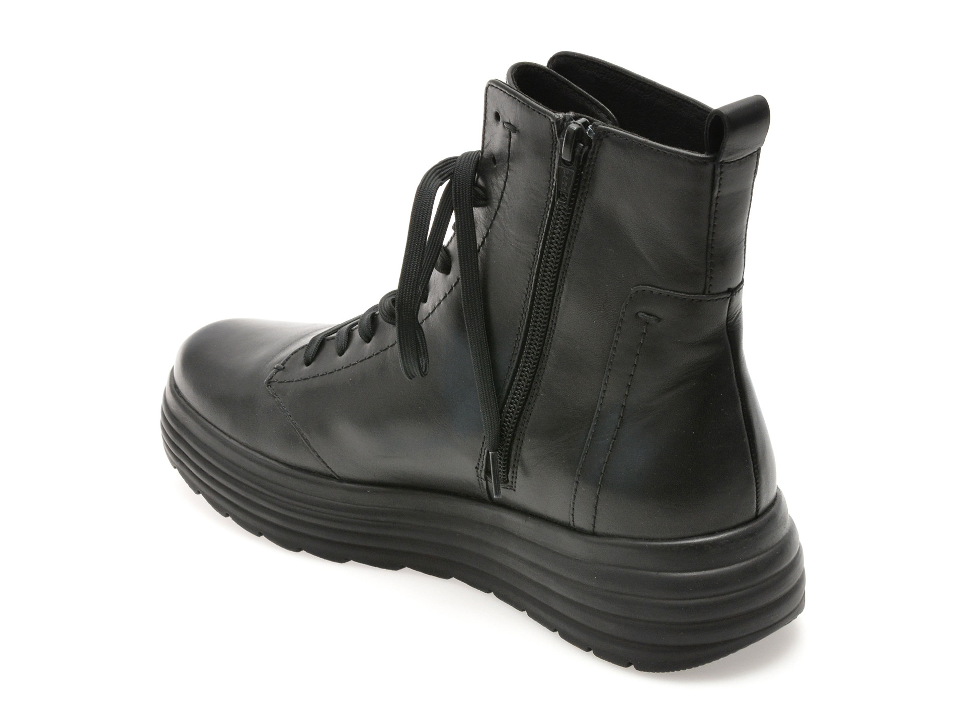 Ghete GEOX negre, D94FDA, din piele naturala