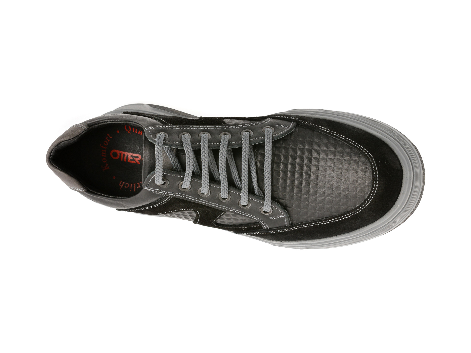 Pantofi sport OTTER negri, 1374, din piele naturala