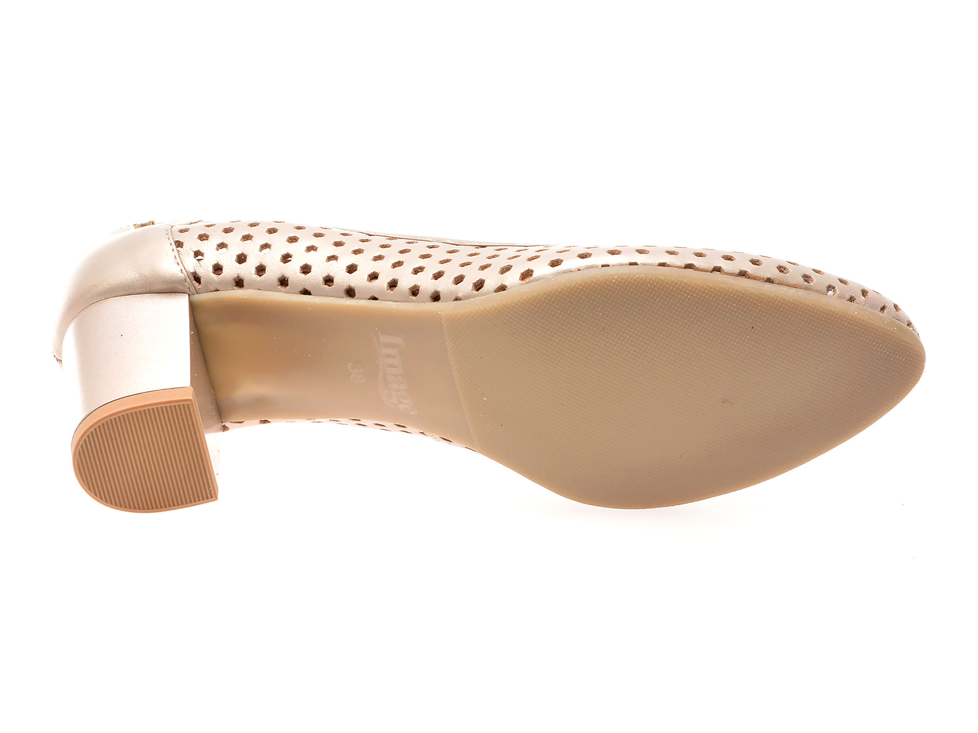 Pantofi IMAGE aurii, 6740, din piele naturala