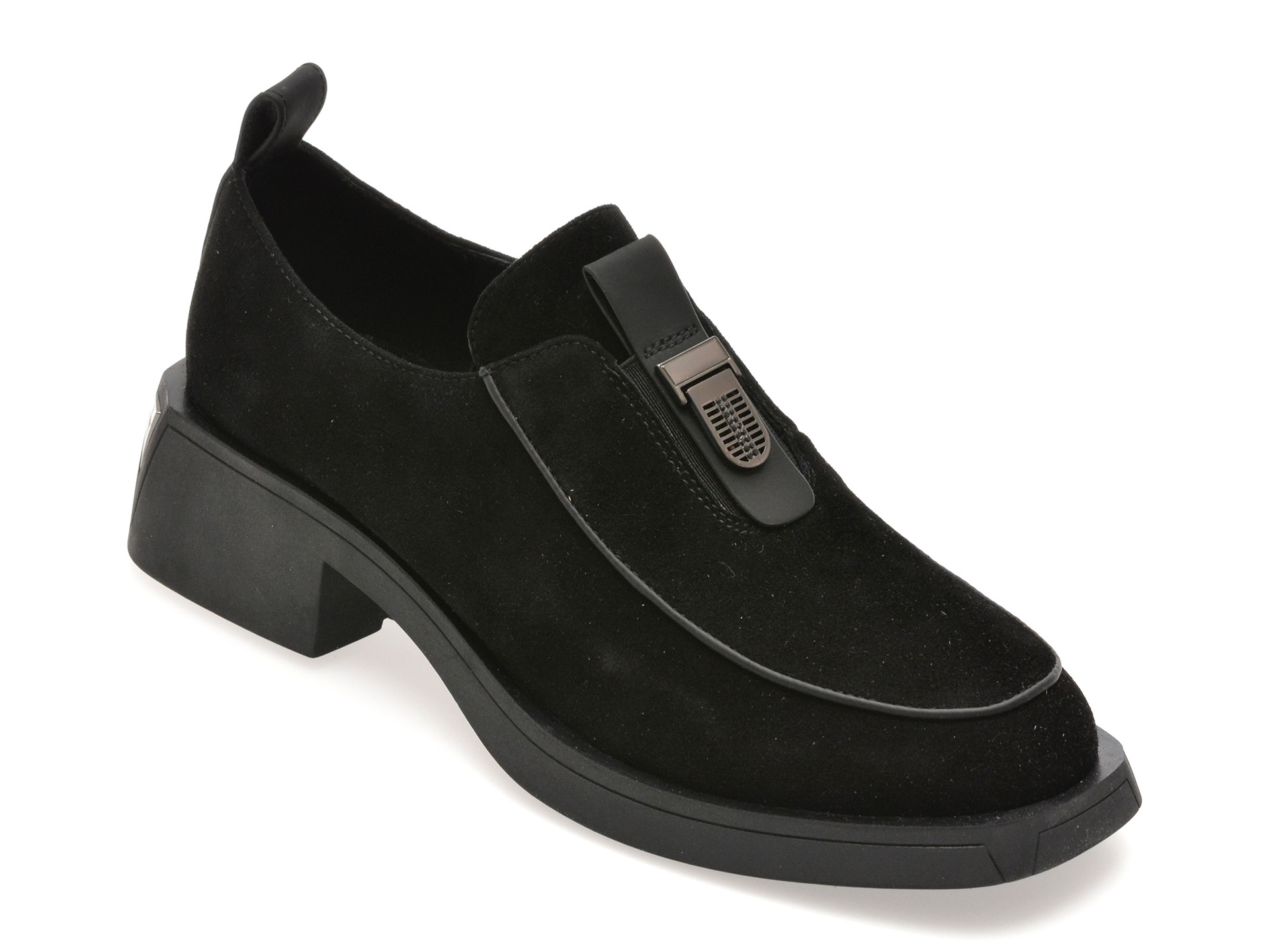 Pantofi EPICA negri, LD1139, din piele intoarsa