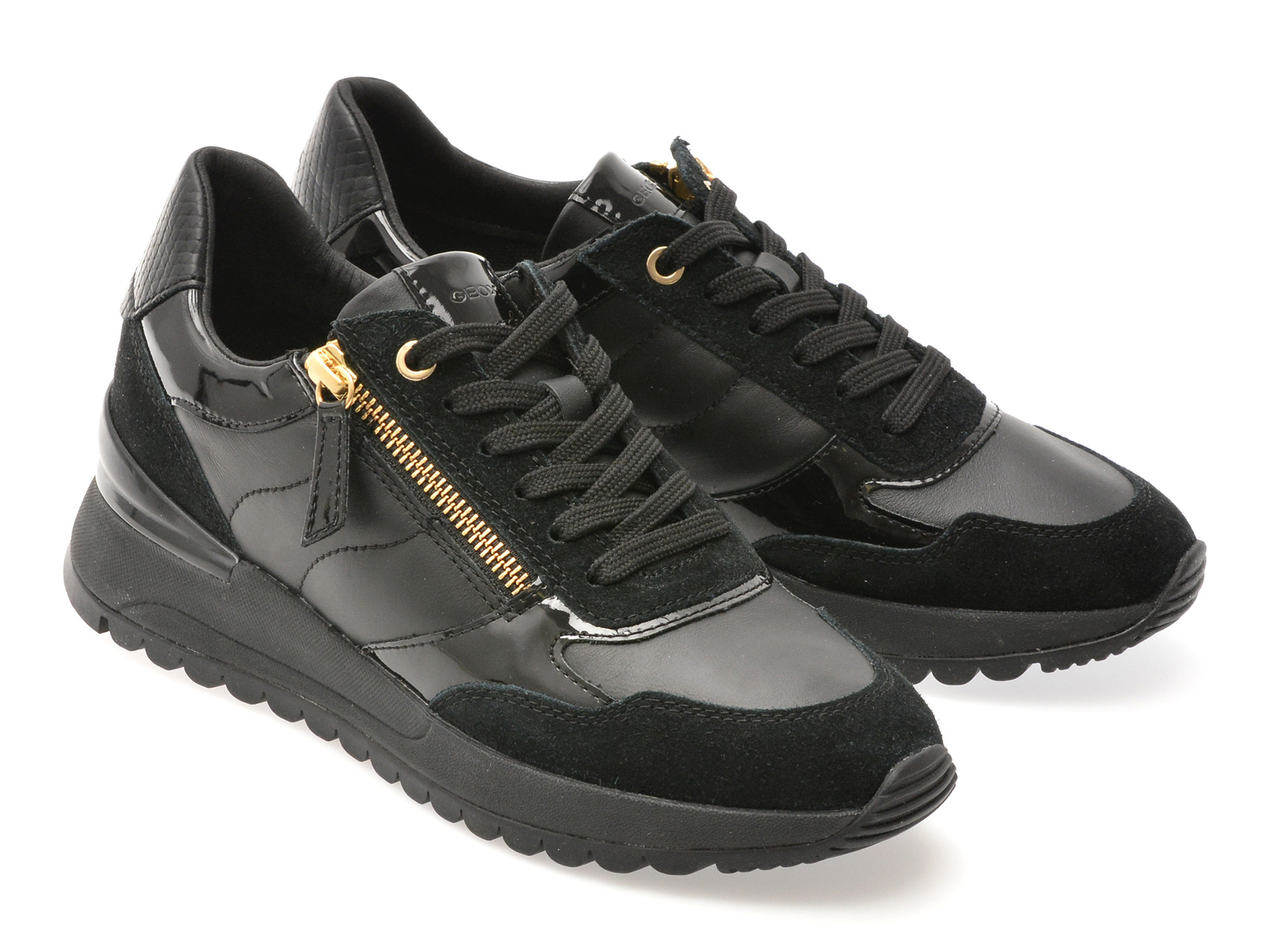 Pantofi sport GEOX negri, D4600A, din piele naturala