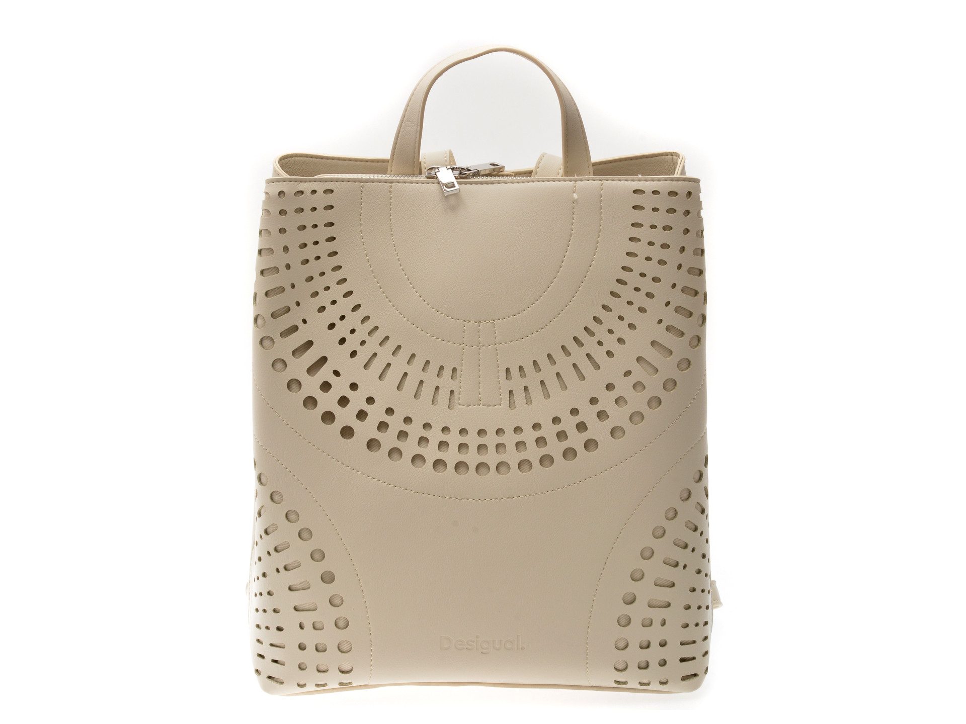 Rucsac DESIGUAL alb, SAKP13, din piele ecologica