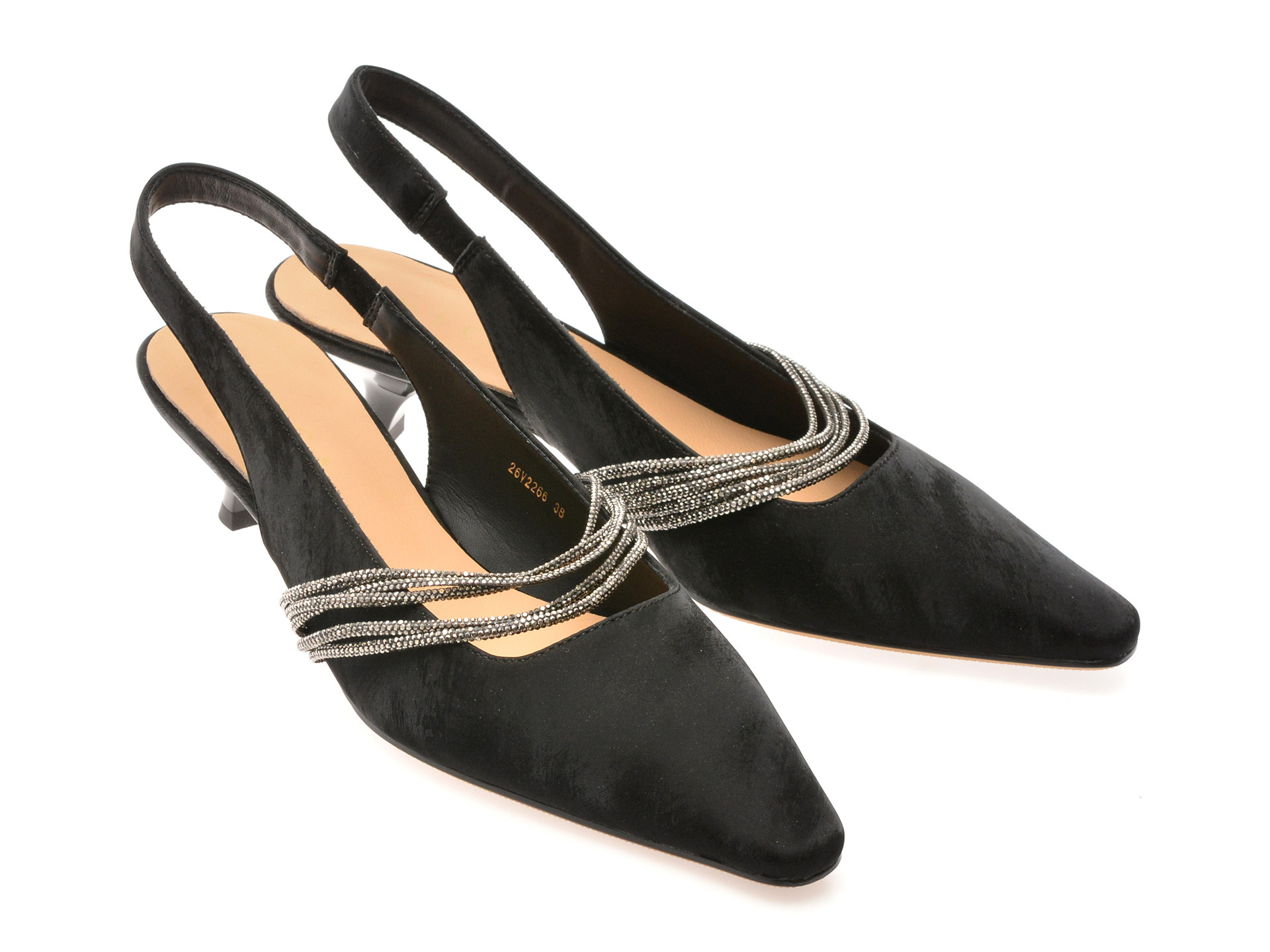 Pantofi eleganti EPICA negri, 26V2266, din piele ecologica