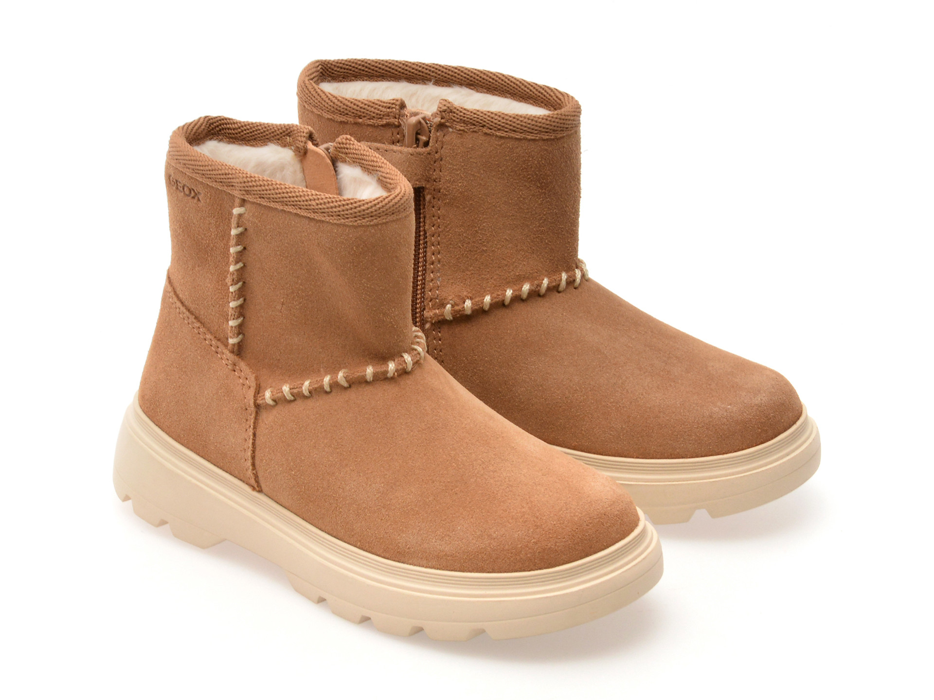 Ghete GEOX maro, B565YA, din piele intoarsa