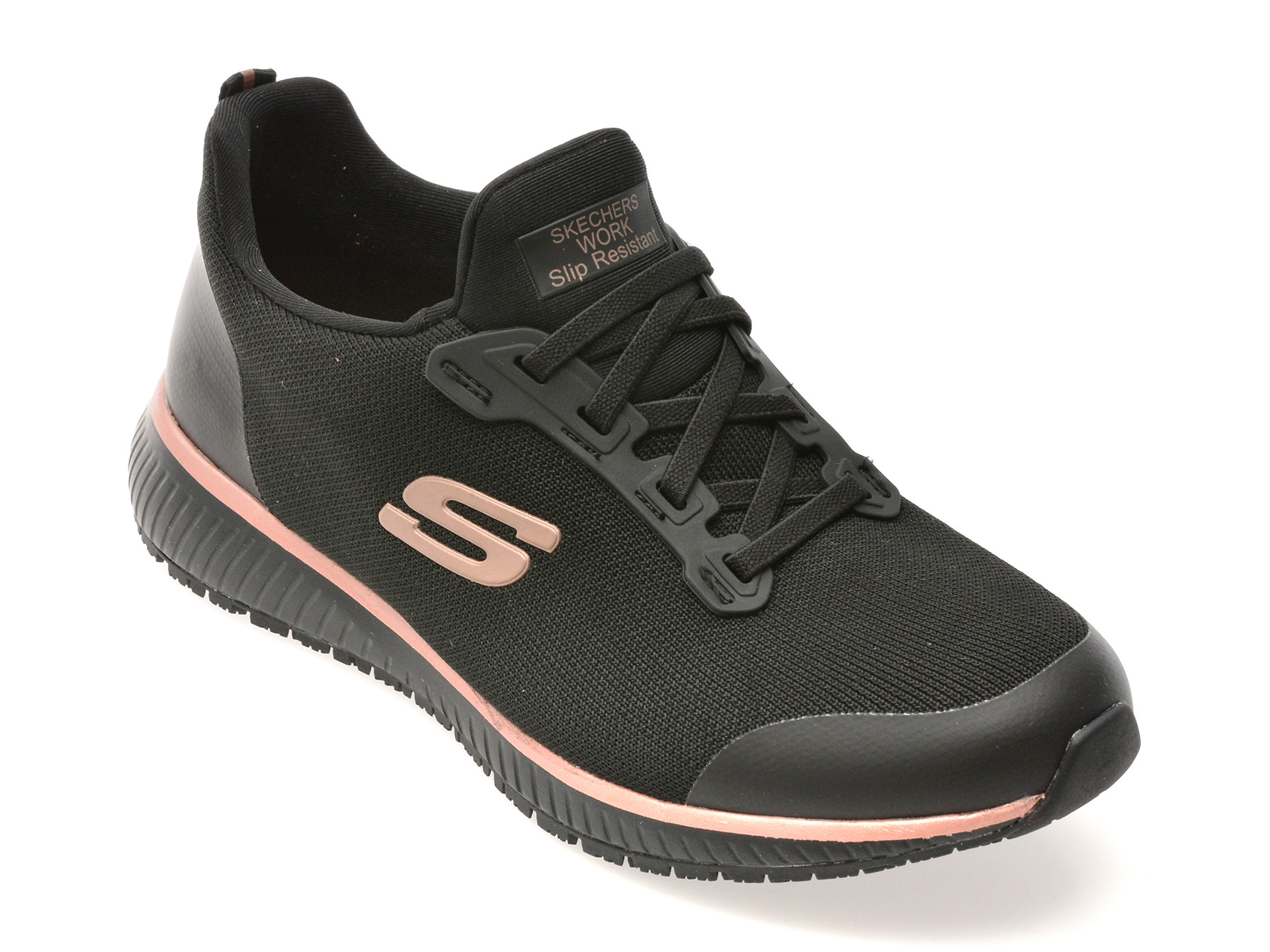 Pantofi sport SKECHERS negri, SQUAD SR, din material textil