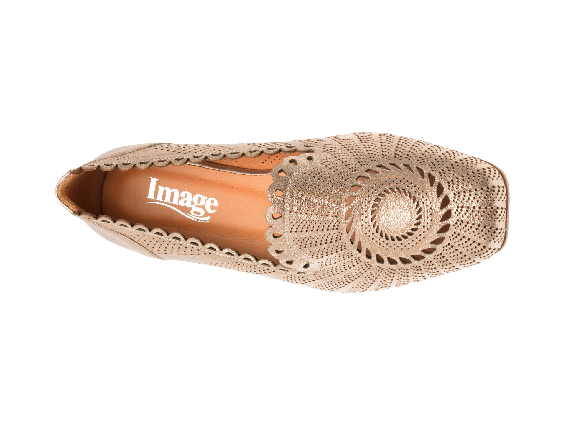 Mocasini IMAGE aurii, 3512456, din piele naturala