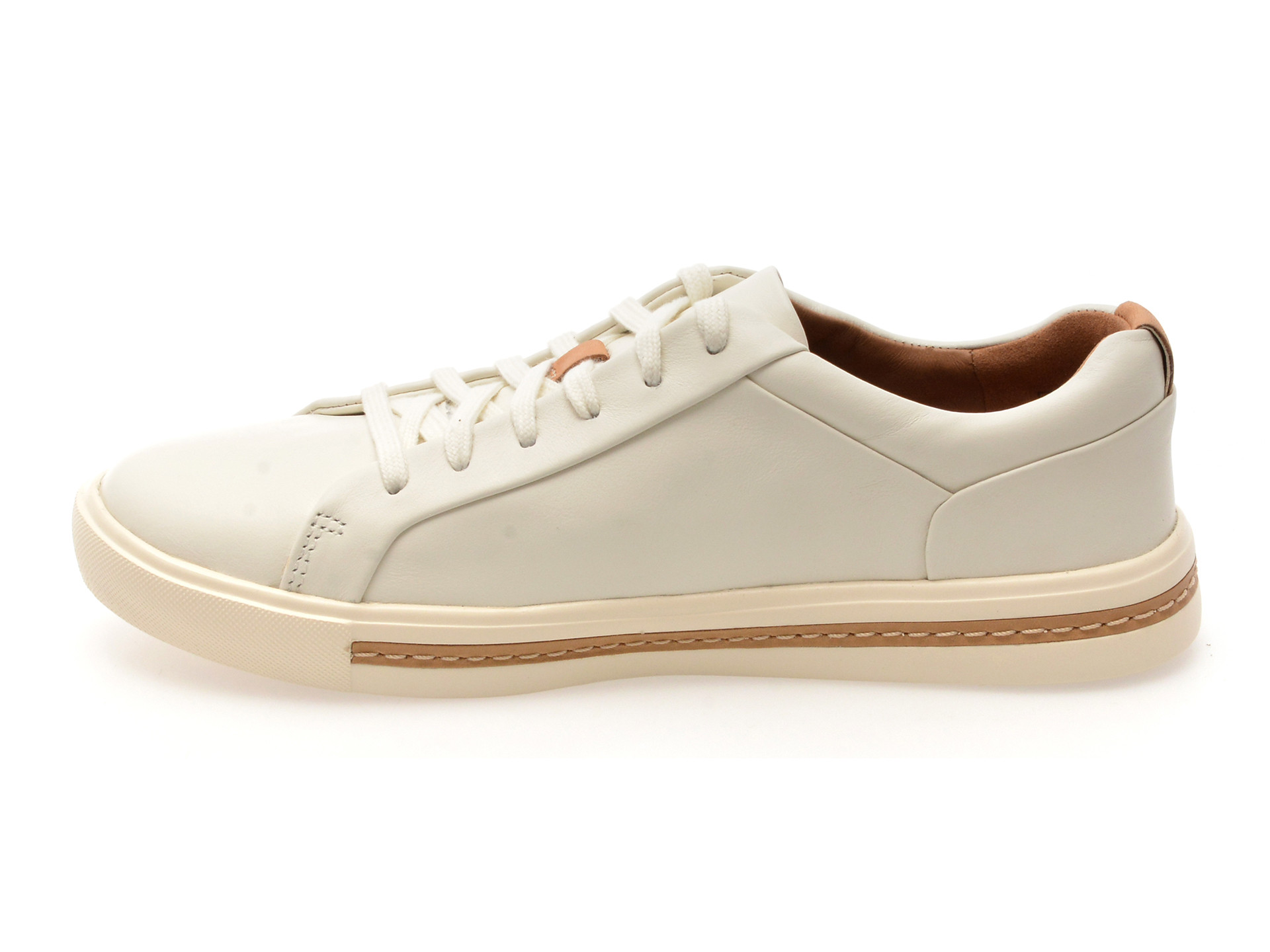 Pantofi sport clarks albi un maui lace din piele naturala
