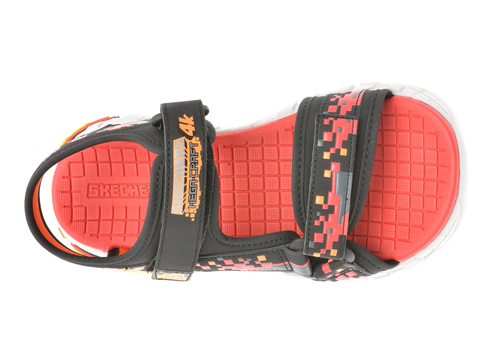 Sandale SKECHERS negre, MEGA-SPLASH 4K, din piele ecologica