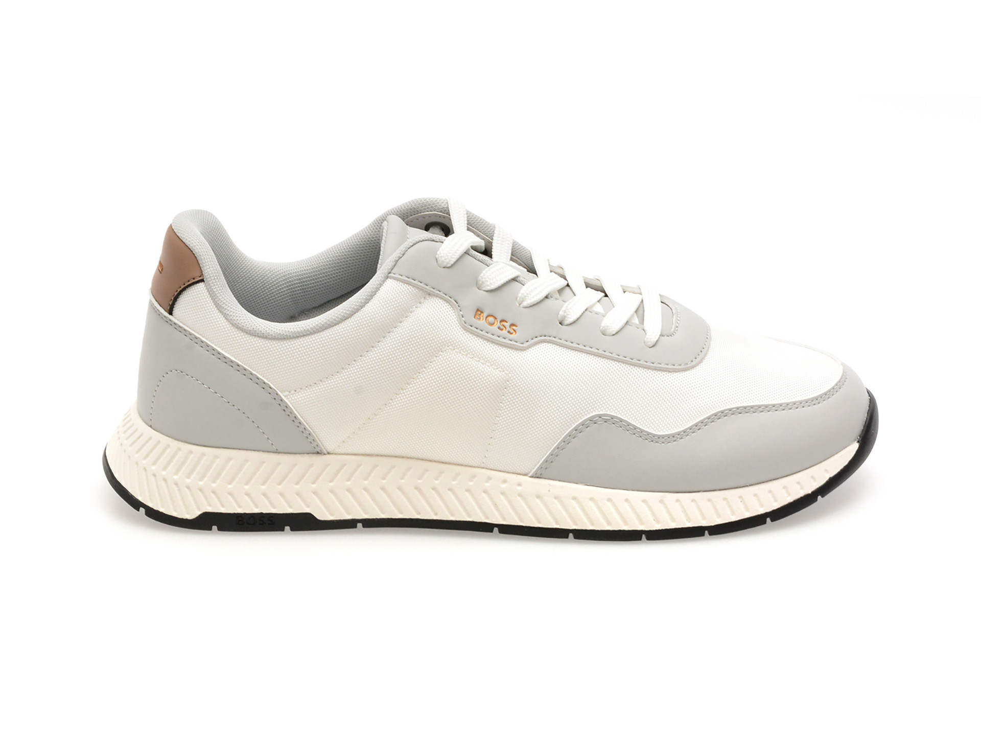 Pantofi sport BOSS albi, 6481, din piele ecologica