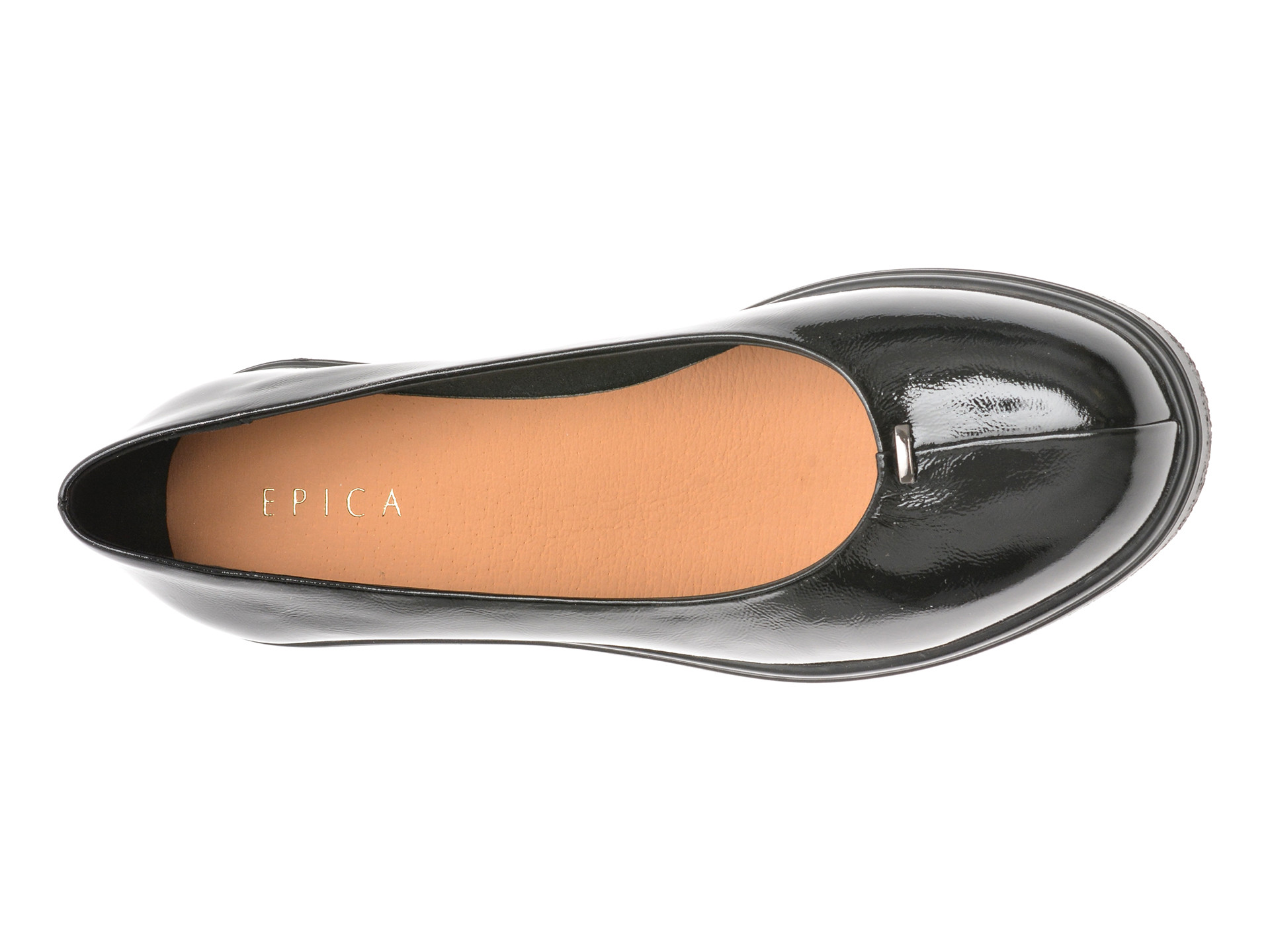 Balerini EPICA negri, 1216G16, din piele naturala lacuita