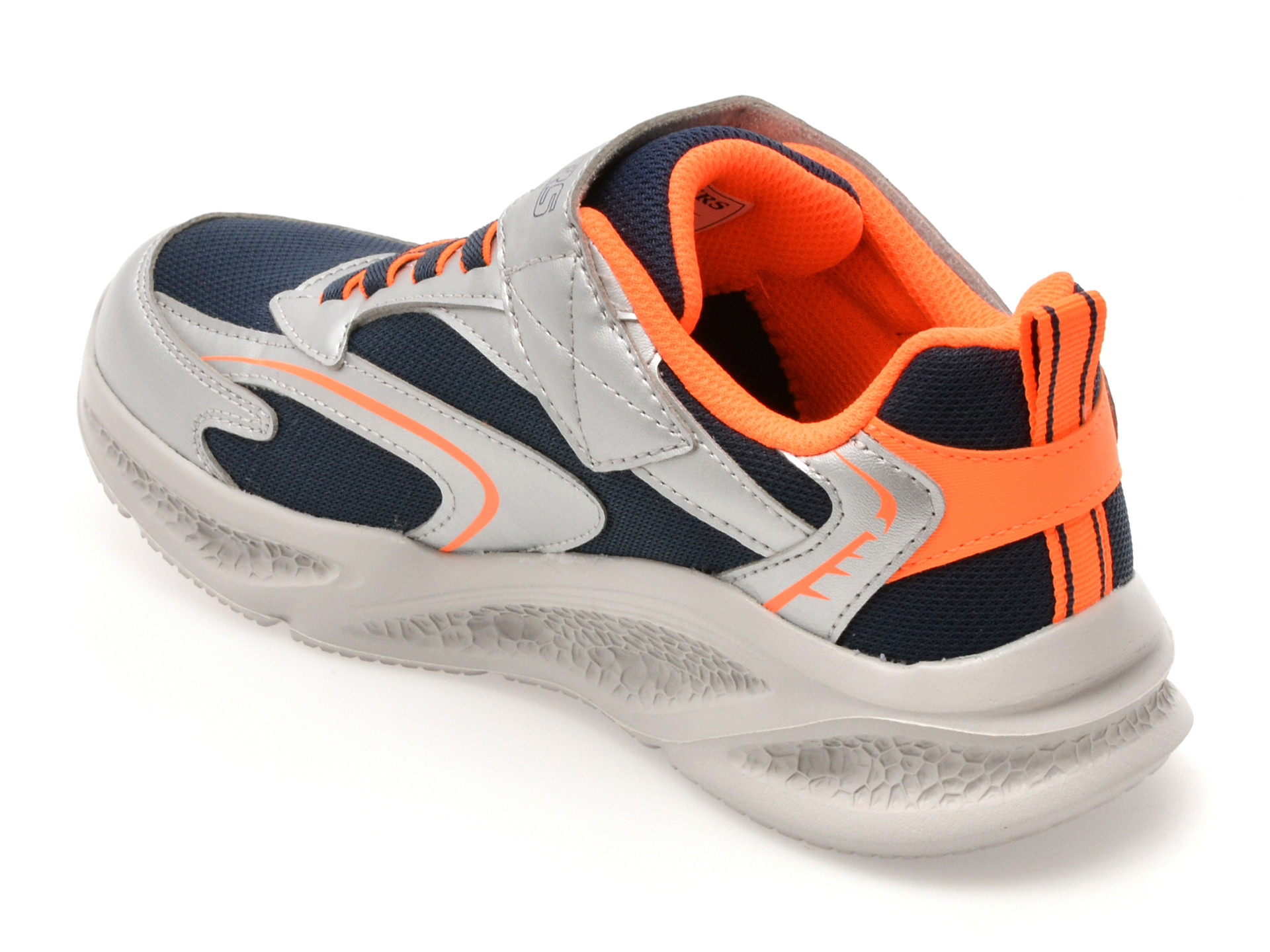 Pantofi sport SKECHERS argintii, METEOR-LIGHTS, din material textil