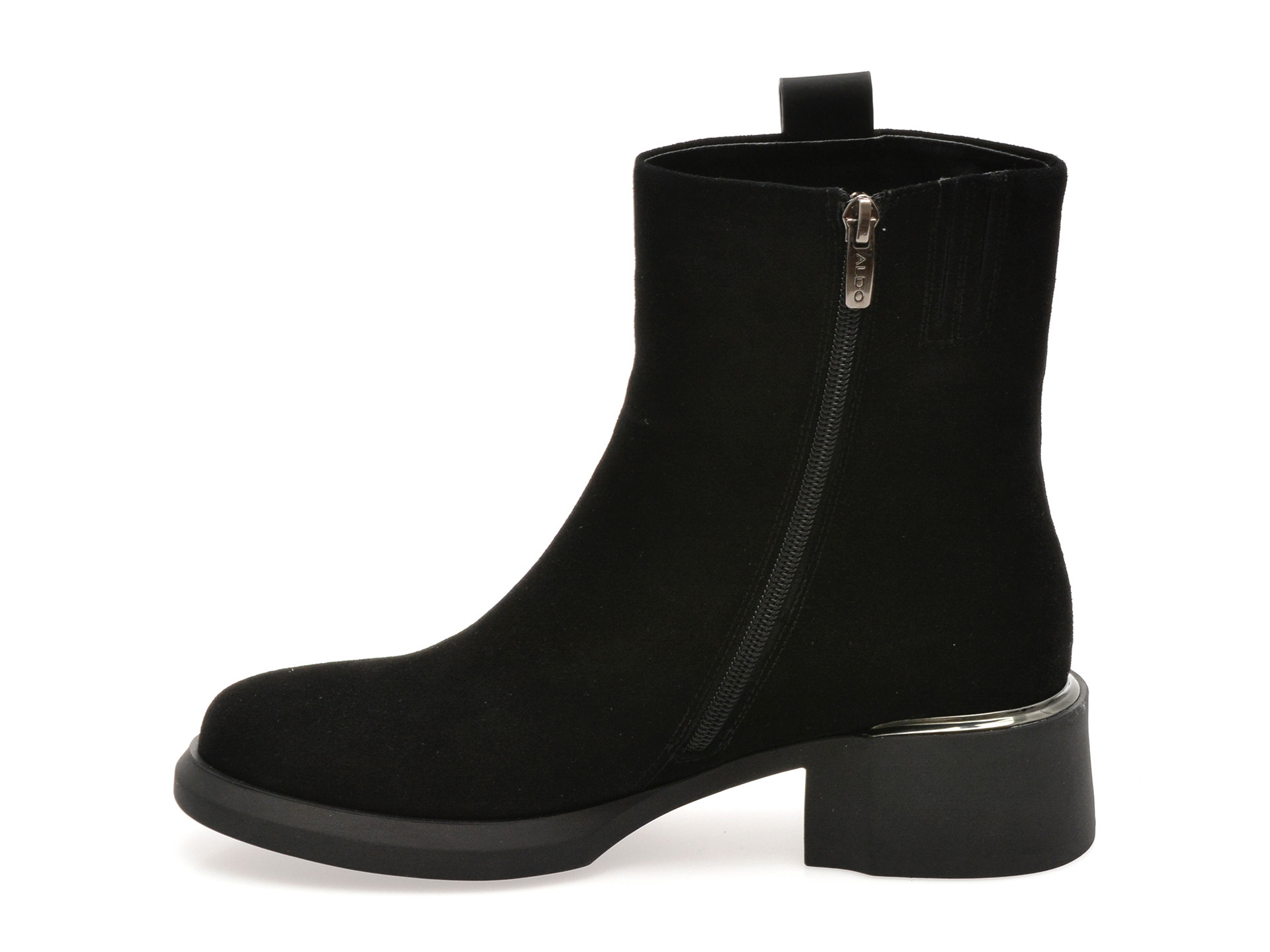 Ghete ALDO negre, AT91, din piele intoarsa