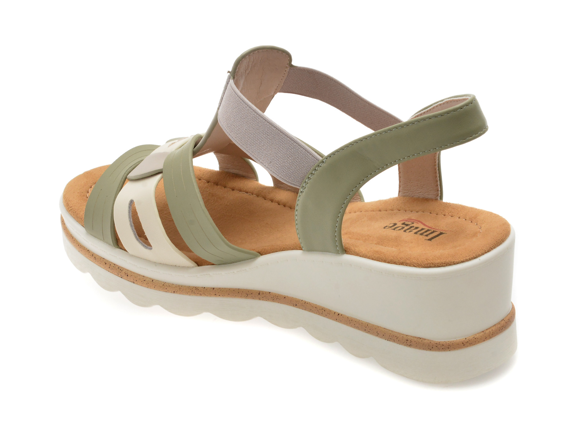 Sandale IMAGE verzi, 1152H15, din piele naturala