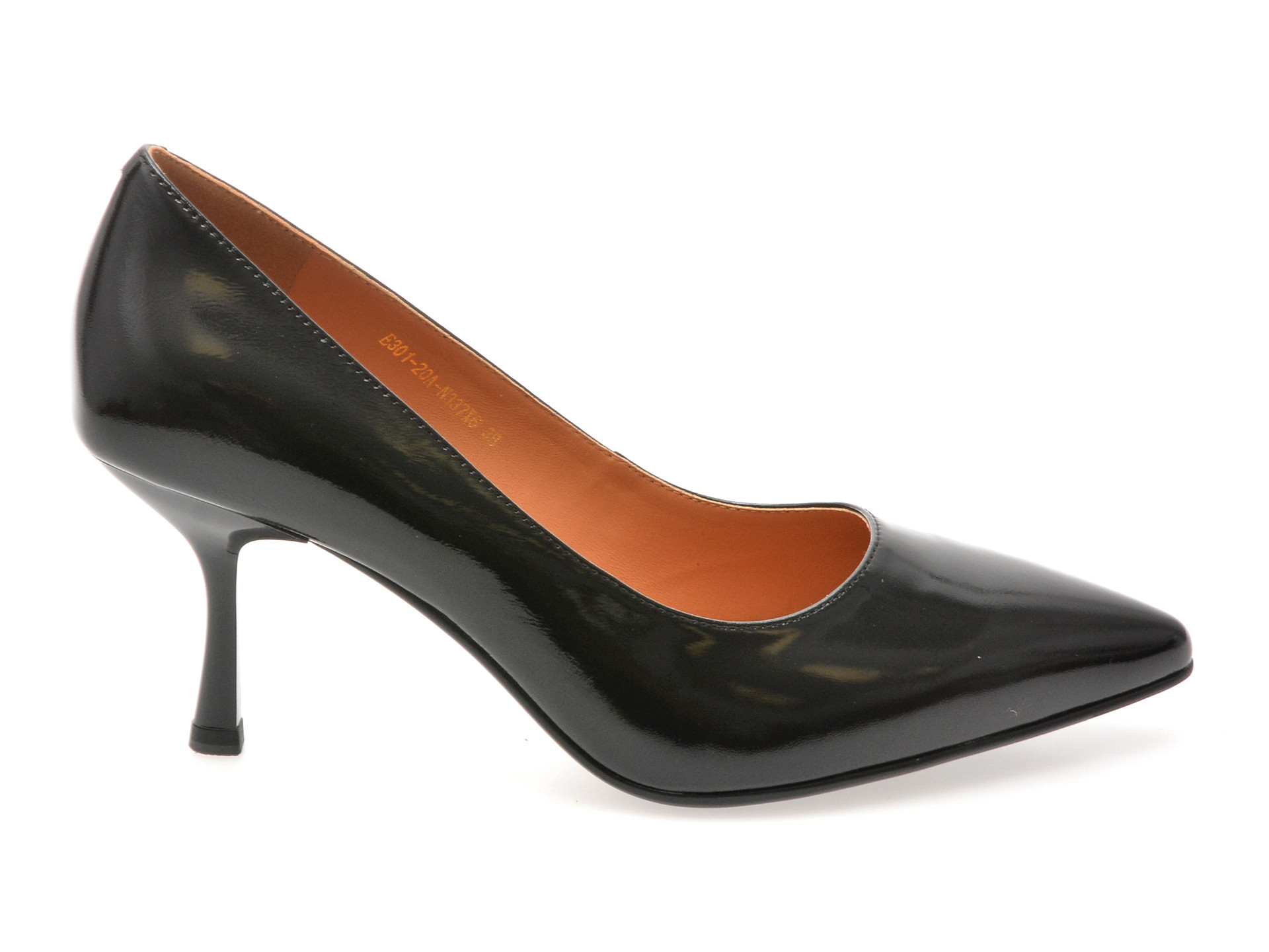 Pantofi eleganti EPICA negri, E301, din piele naturala lacuita