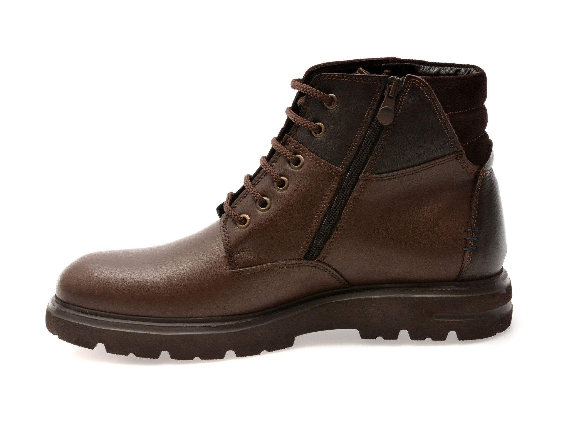 Ghete OTTER maro, E3464, din piele naturala