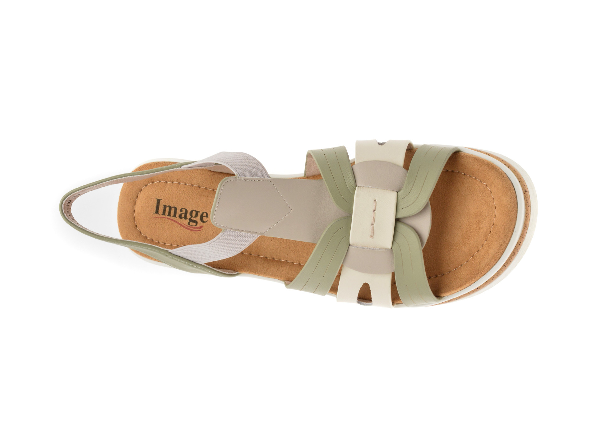 Sandale IMAGE verzi, 1152H15, din piele naturala