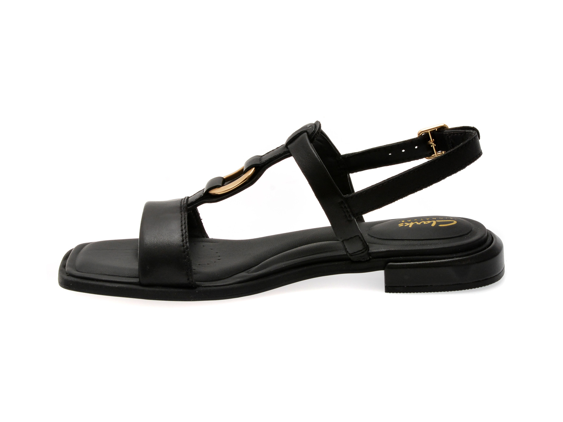 Sandale CLARKS negre, ARIANY SLING, din piele naturala
