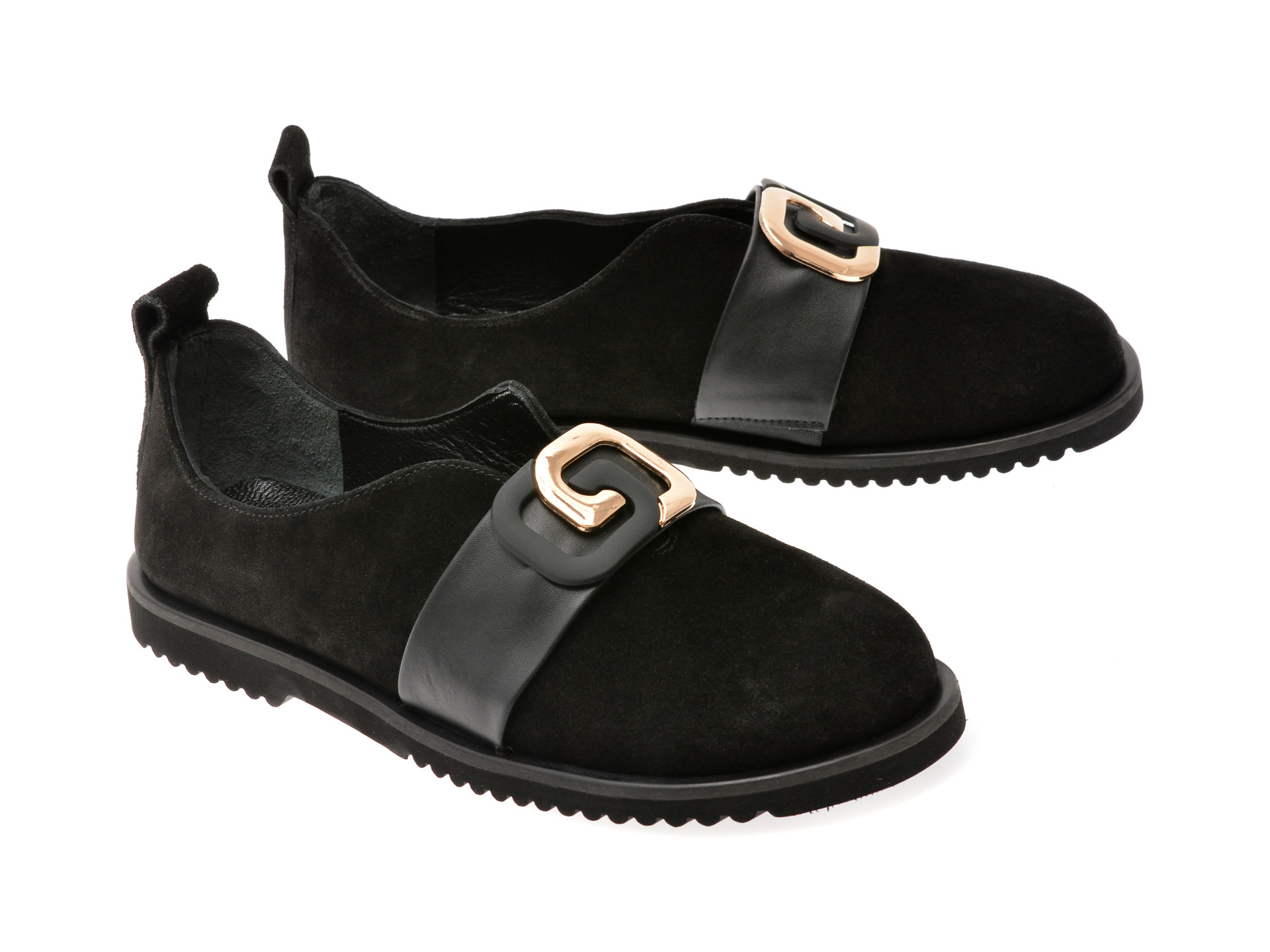 Pantofi EPICA negri, 106EVA7, din piele intoarsa