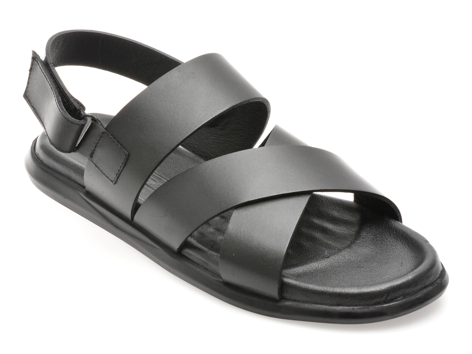 Sandale OTTER negre, AL400, din piele naturala