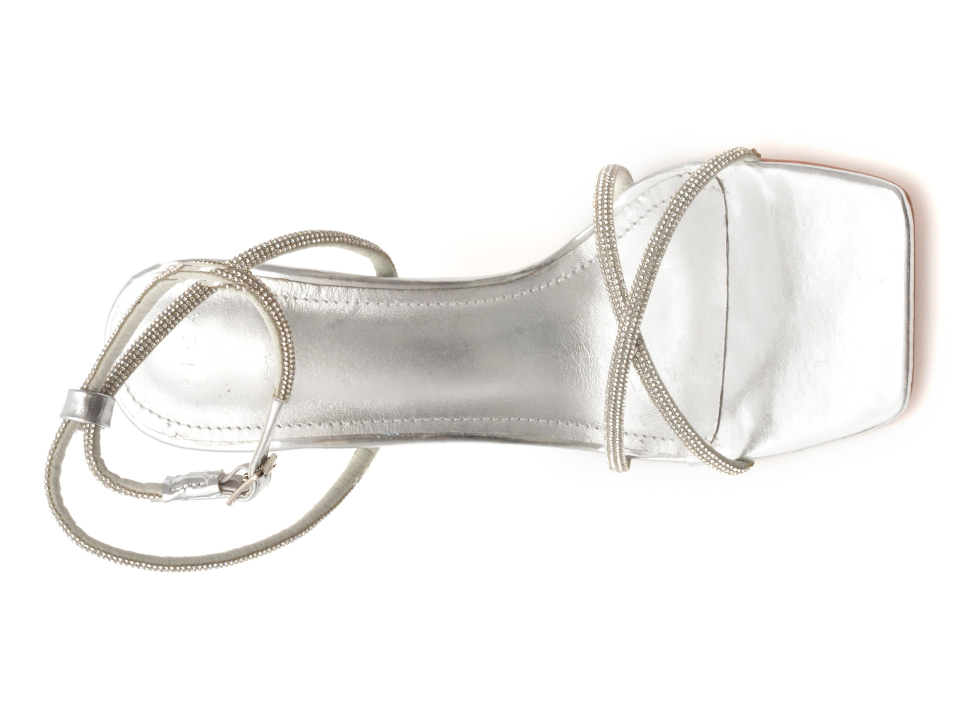 Sandale elegante EPICA argintii, 82941, din material textil